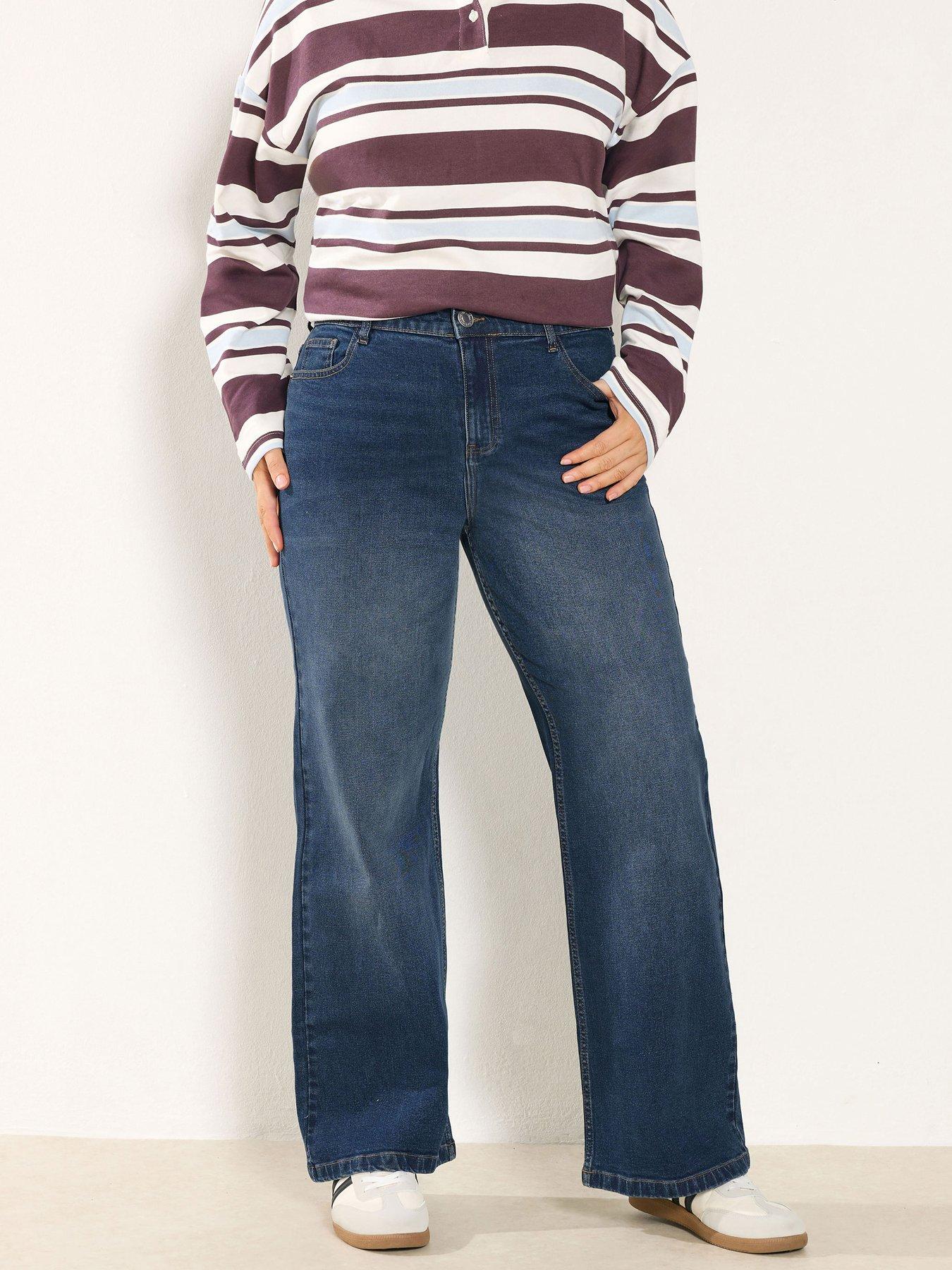 Image 1 of 5 of Yours Curve Sandblast Wide Leg Jean