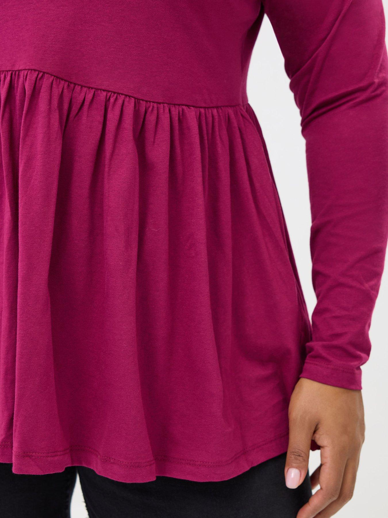 yours-curve-long-sleeve-peplum-cotton-top-pinkoutfit