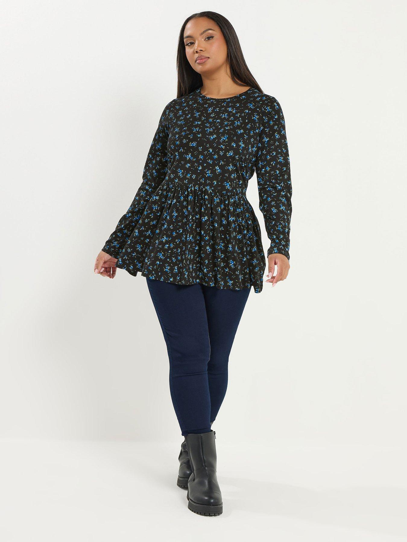yours-curve-long-sleeve-peplum-cotton-top-blueback