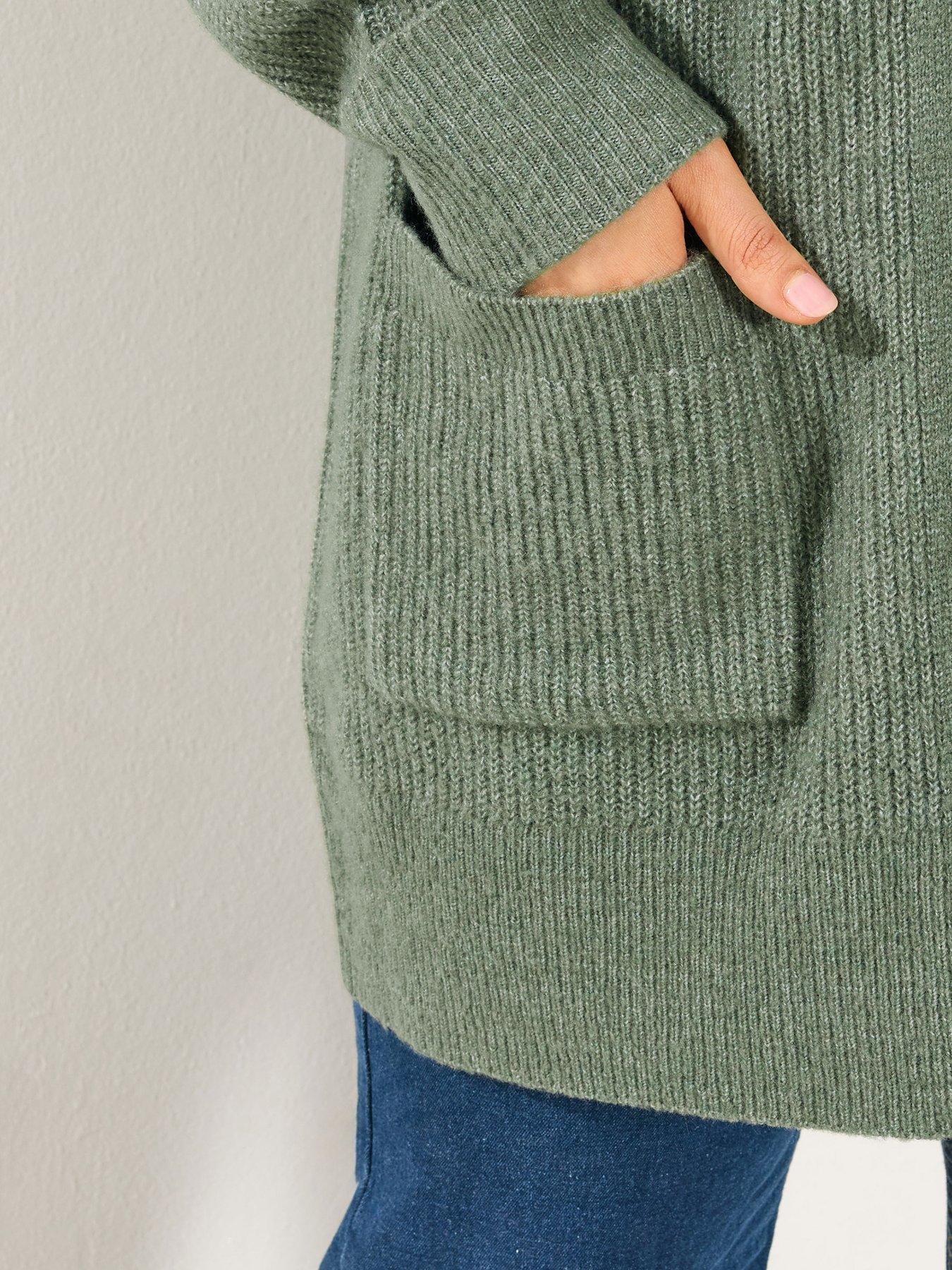 yours-curve-soft-handle-cardigan-greenoutfit