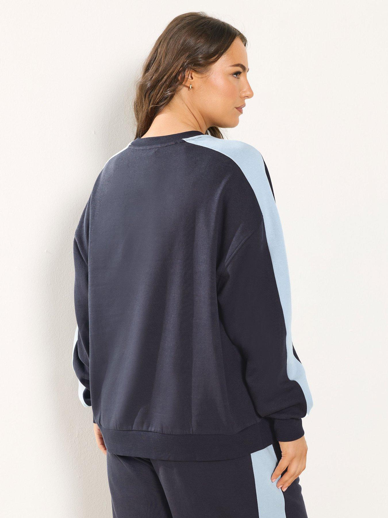 yours-curve-nyc-side-stripe-sweatshirt-bluestillFront