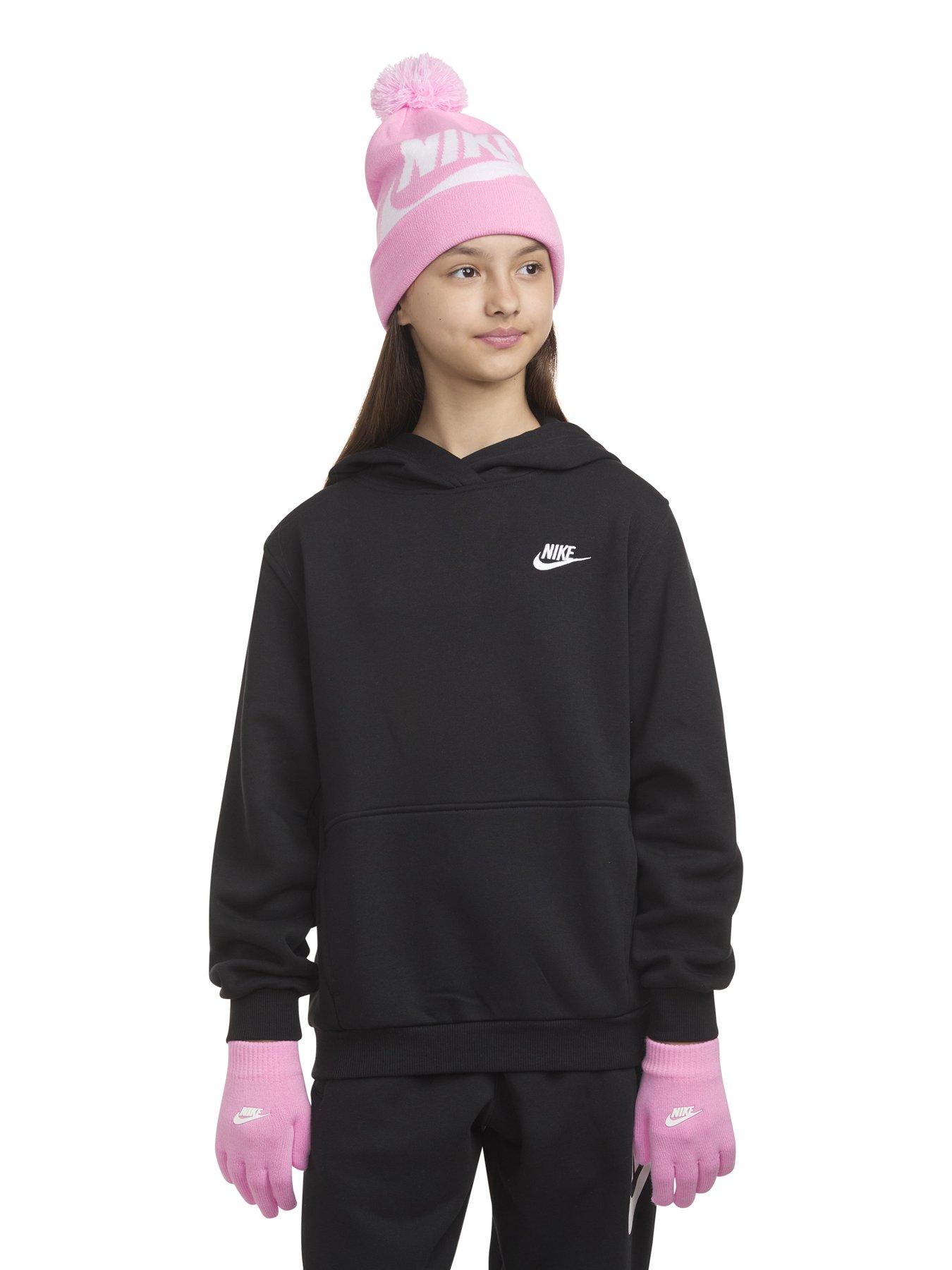 Image 2 of 3 of Nike Junior Girls Soosh Pom Beanie &amp; Glove Set - Pink