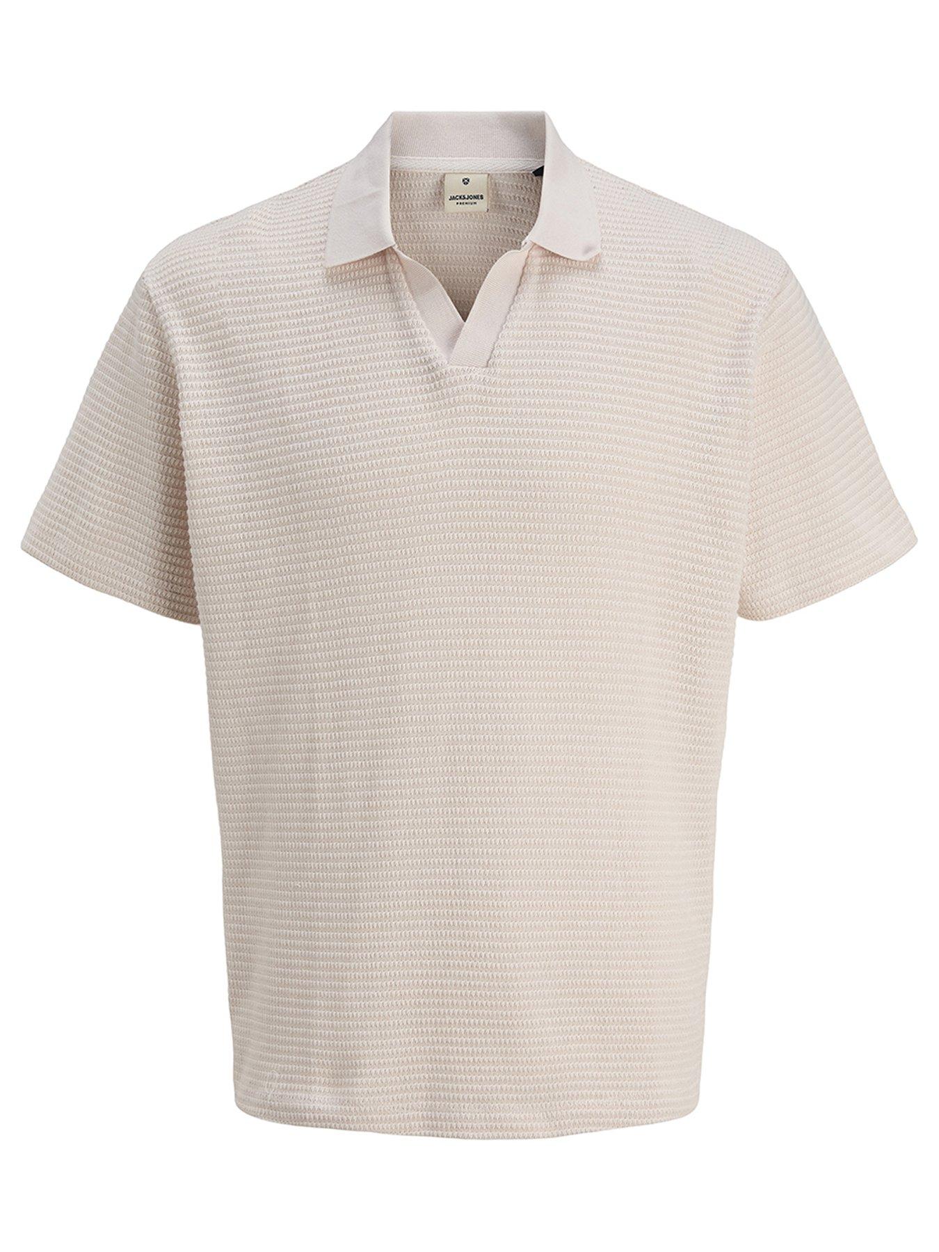Jack & Jones Junior Boys Harry Short Sleeve Split Neck Polo Top - Sea Salt