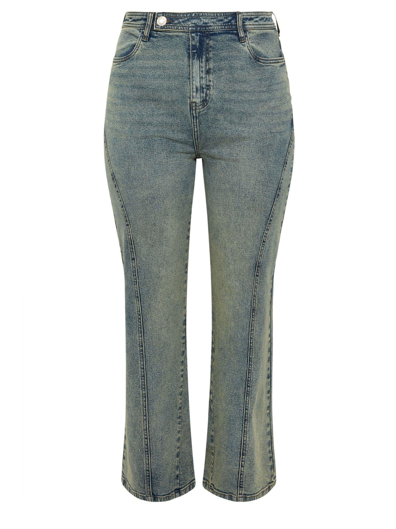 Image 5 of 5 of Yours Curve Extend Waist Sandblast Wide Leg Jean