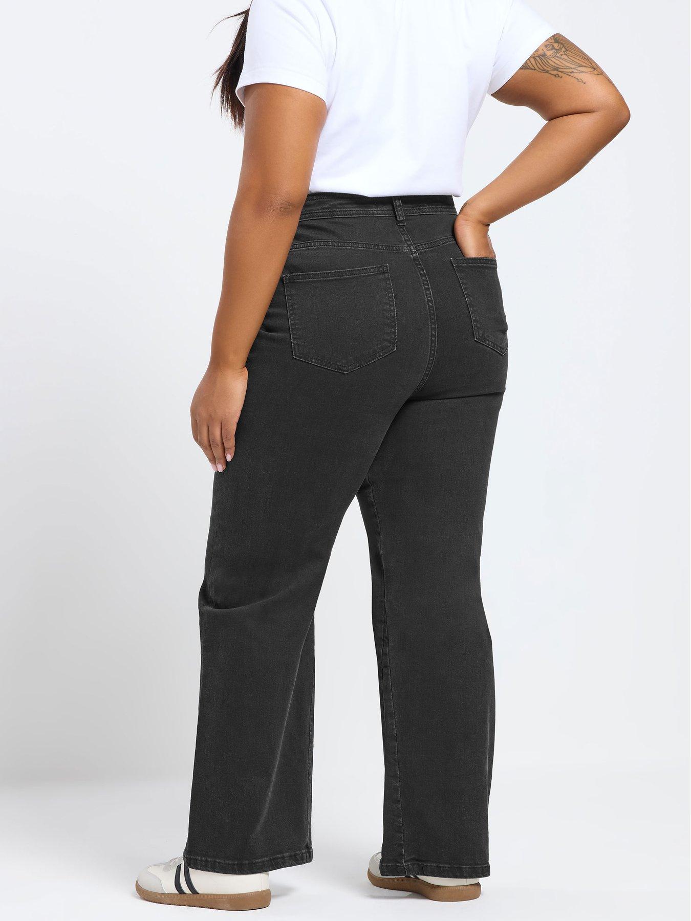Image 2 of 5 of Yours Curve Extend Waist Sandblast Wide Leg Jean