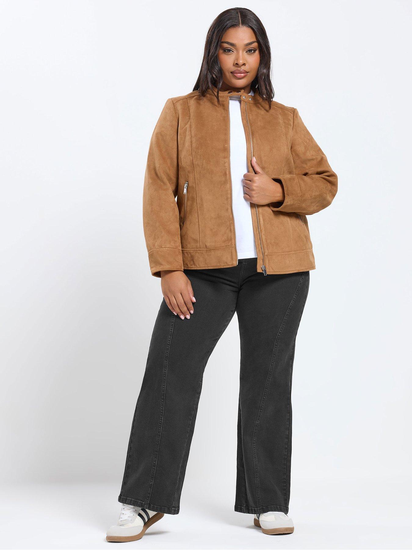 Image 3 of 5 of Yours Curve Extend Waist Sandblast Wide Leg Jean