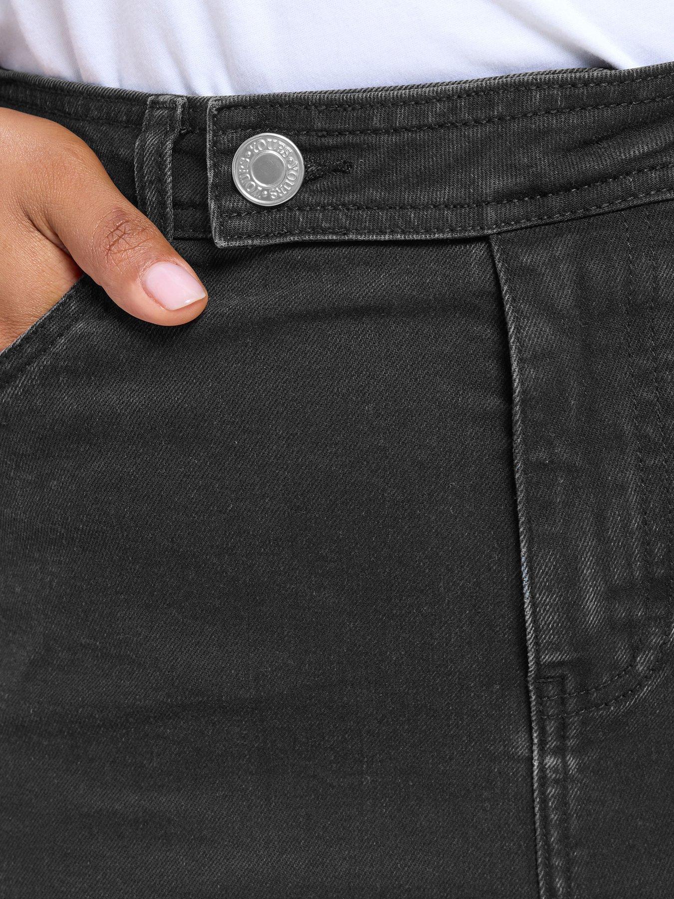 Image 4 of 5 of Yours Curve Extend Waist Sandblast Wide Leg Jean