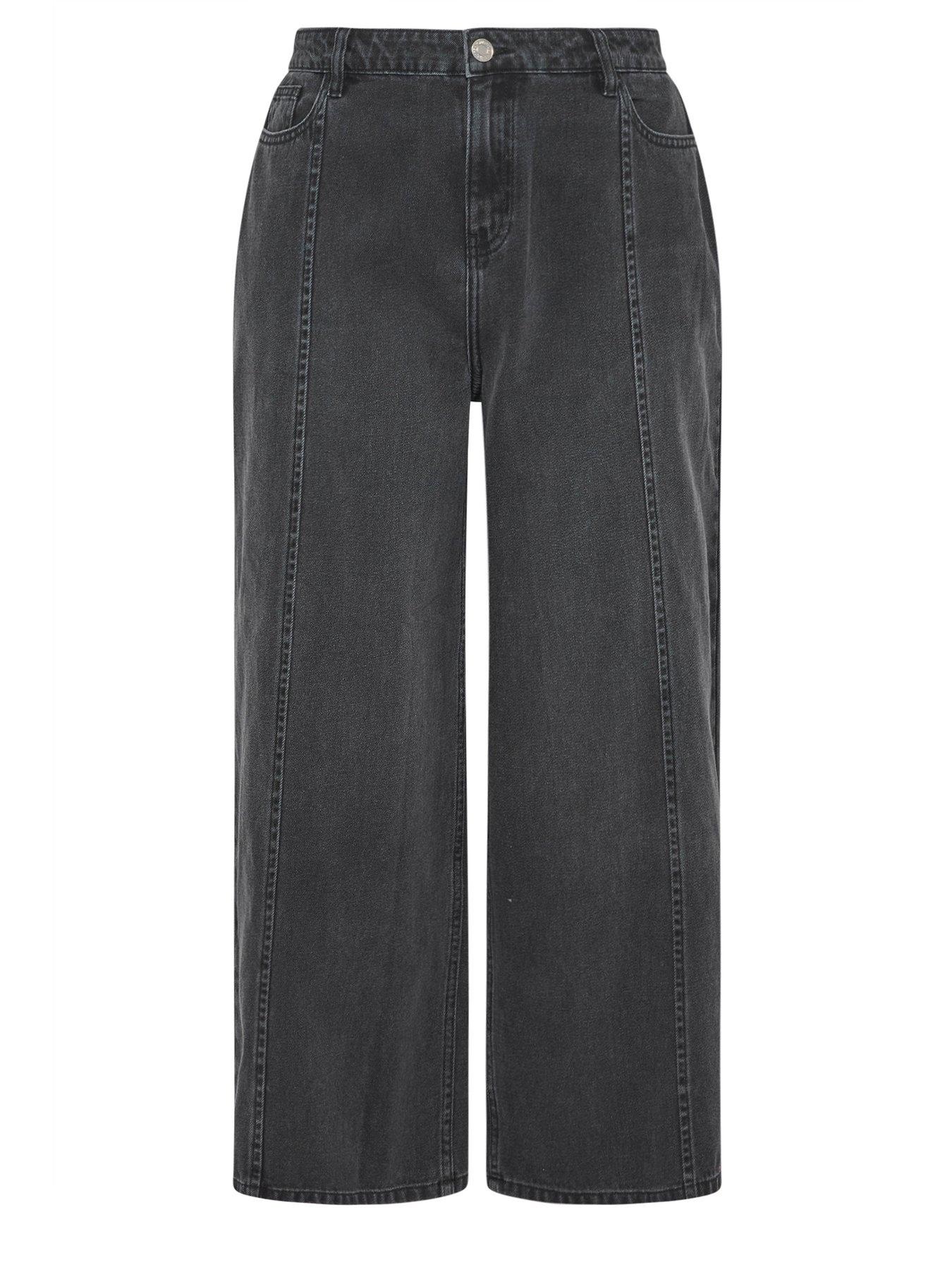 Image 5 of 5 of Yours Curve Rigid Plazzo Front Seam Jeans