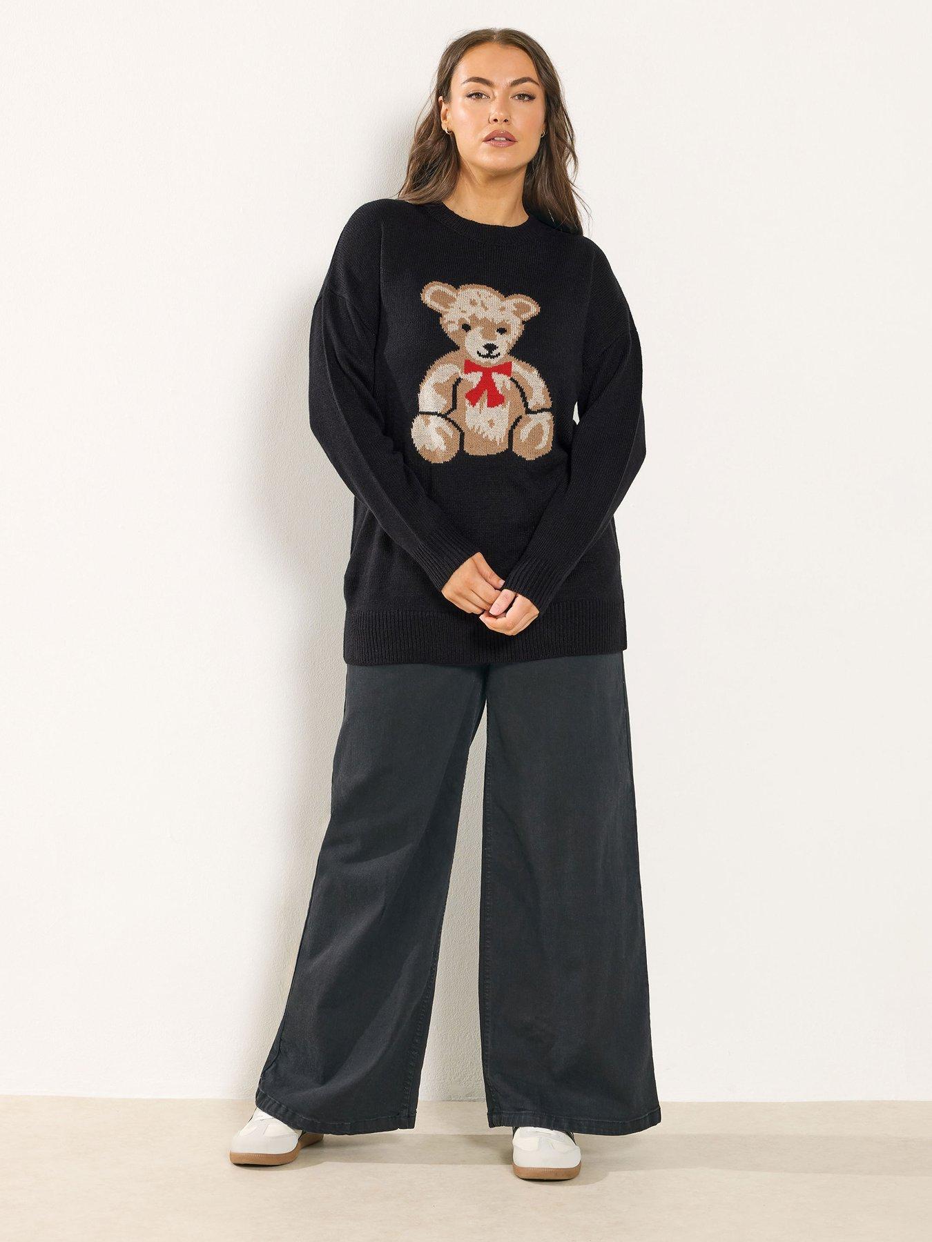 yours-curve-knitted-teddy-jumper-blackback