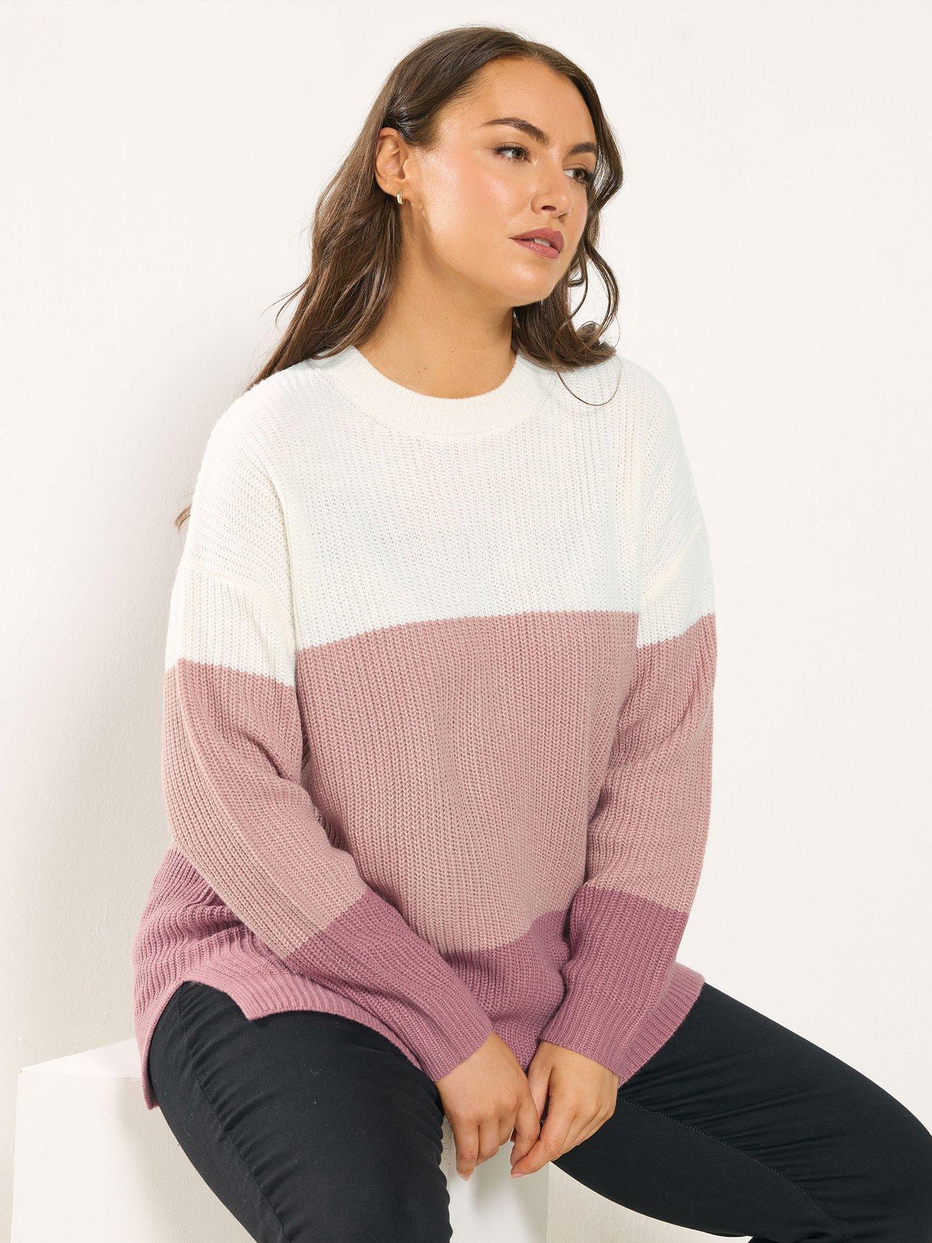 yours-curve-colourblock-jumper-pink