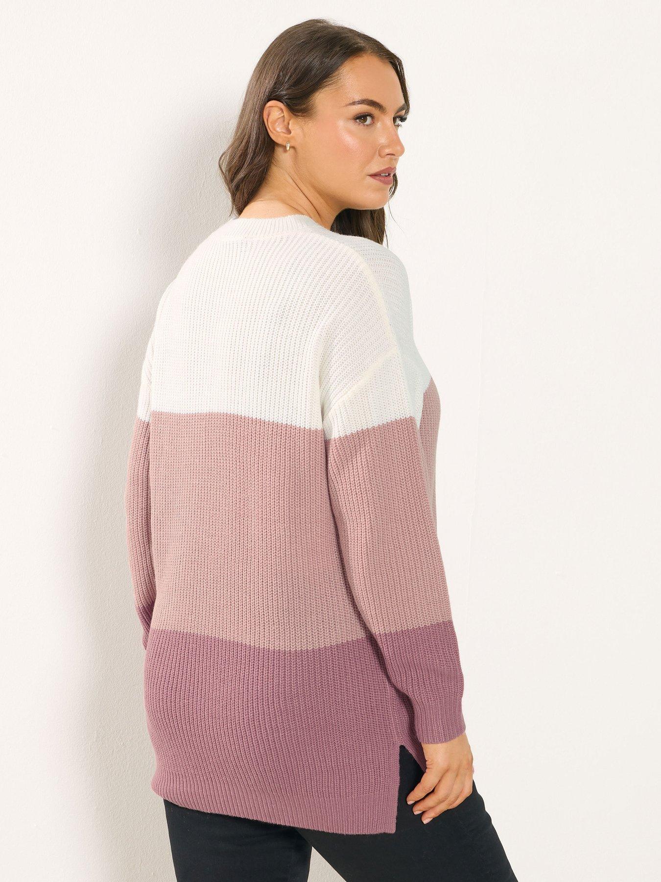 yours-curve-colourblock-jumper-pinkstillFront