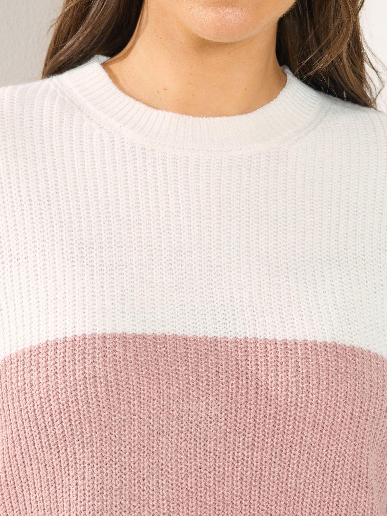 yours-curve-colourblock-jumper-pinkoutfit