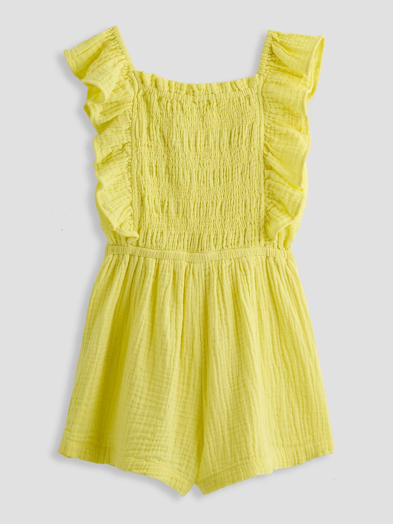 Image 2 of 4 of The Very Collection Crochet Flower Playsuit - Yellow