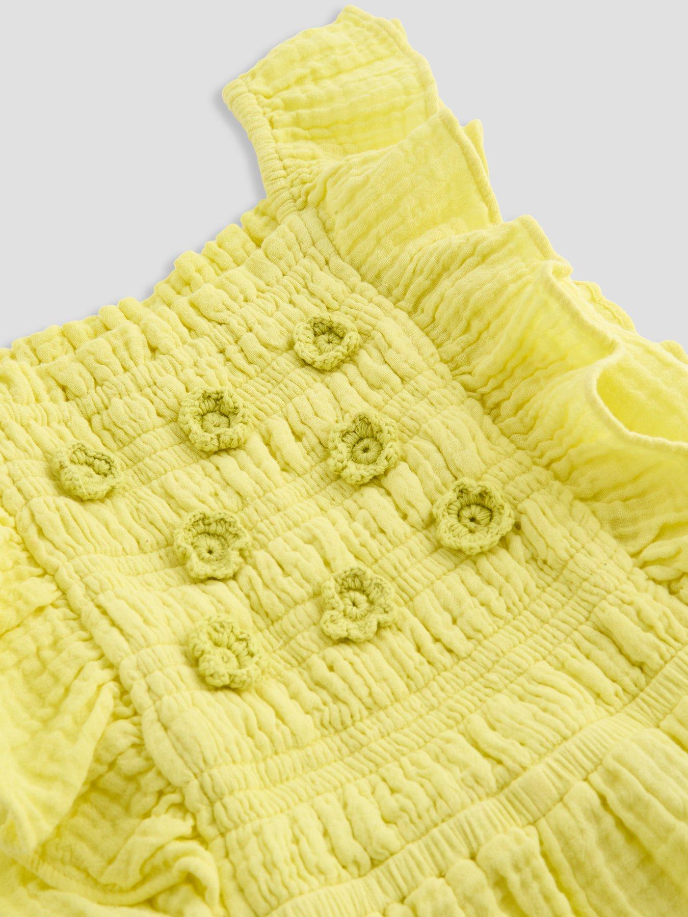 Image 3 of 4 of The Very Collection Crochet Flower Playsuit - Yellow
