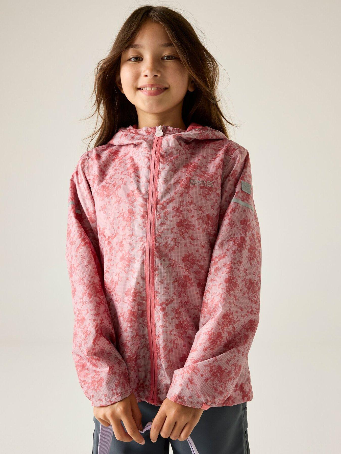 Image 1 of 7 of Regatta Girls Printed Lever II Jacket - Pink