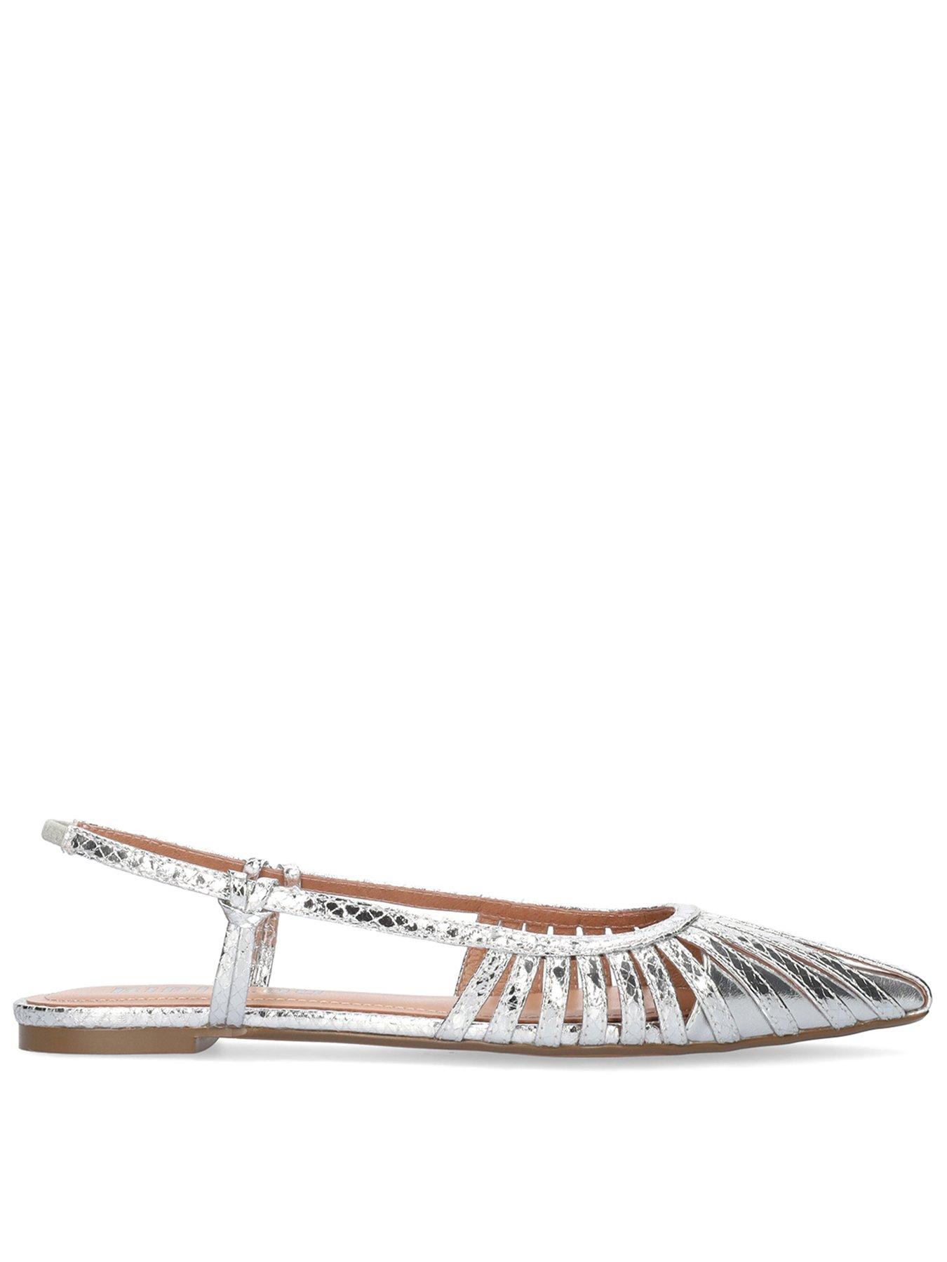 Image 1 of 1 of Bibi Lou Zin Flat Slingback Shoes - Silver