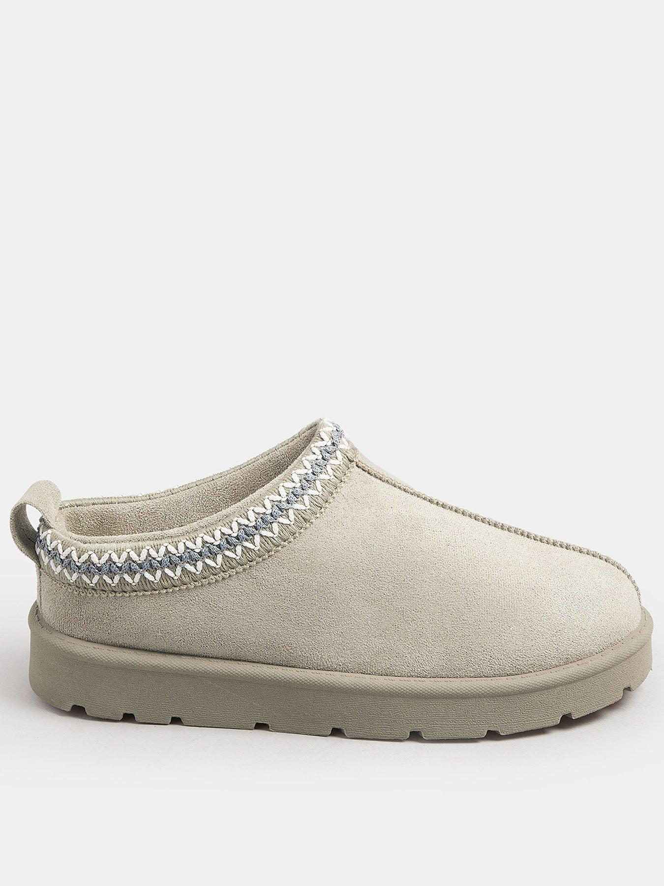 long-tall-sally-standard-fit-faux-suede-embroidered-mule-grey