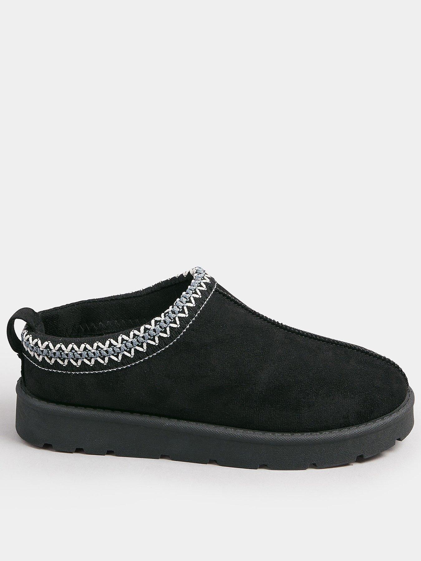long-tall-sally-standard-fit-faux-suede-embroidered-mule-blackfront