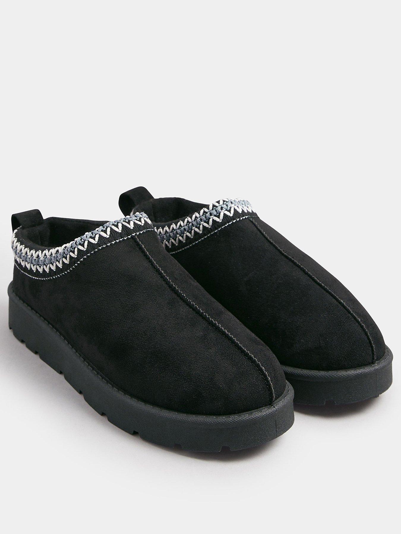 long-tall-sally-standard-fit-faux-suede-embroidered-mule-blackstillFront