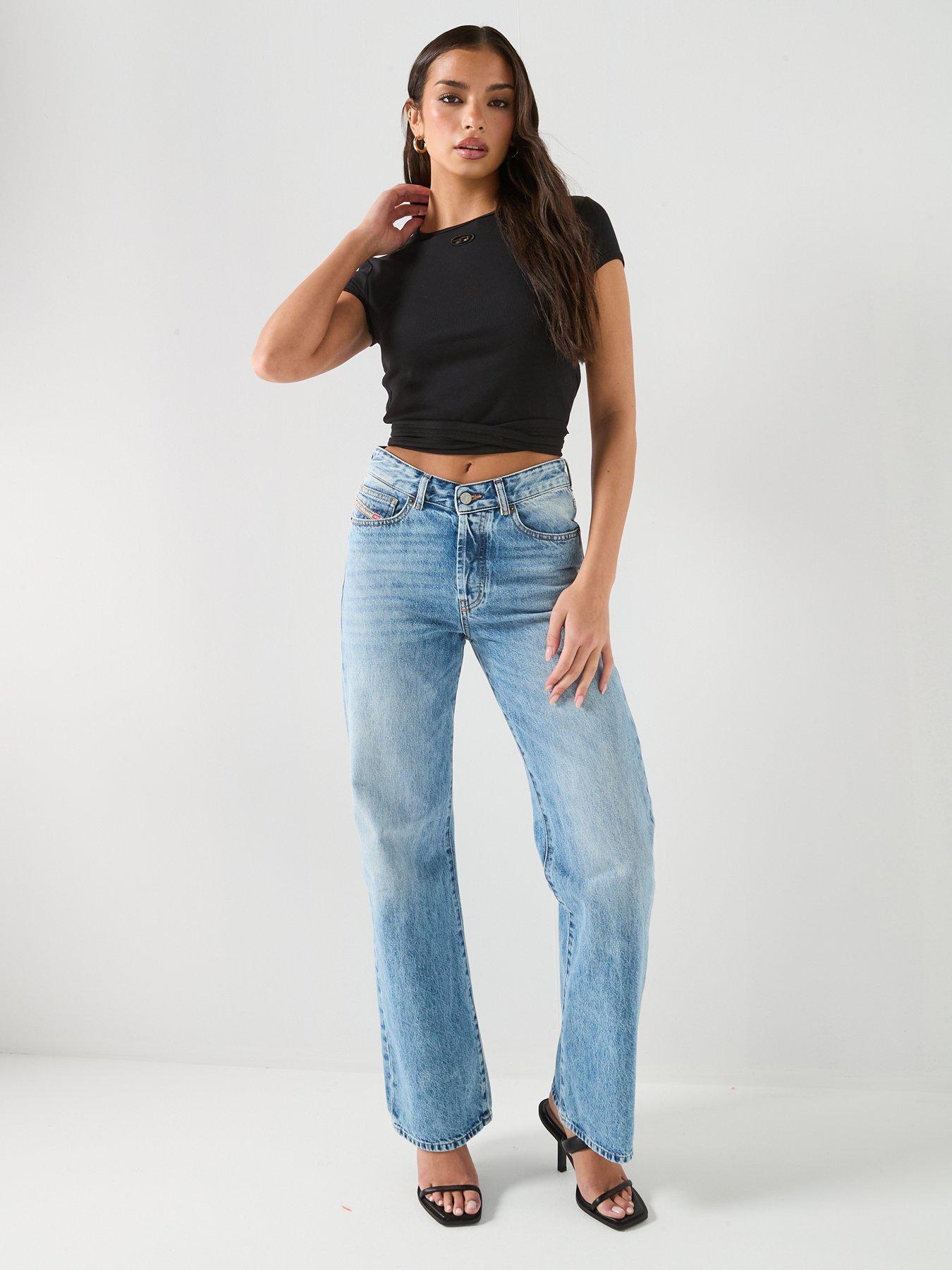 Image 3 of 6 of Diesel Bunny-Tail Wrap T-Shirt - Black