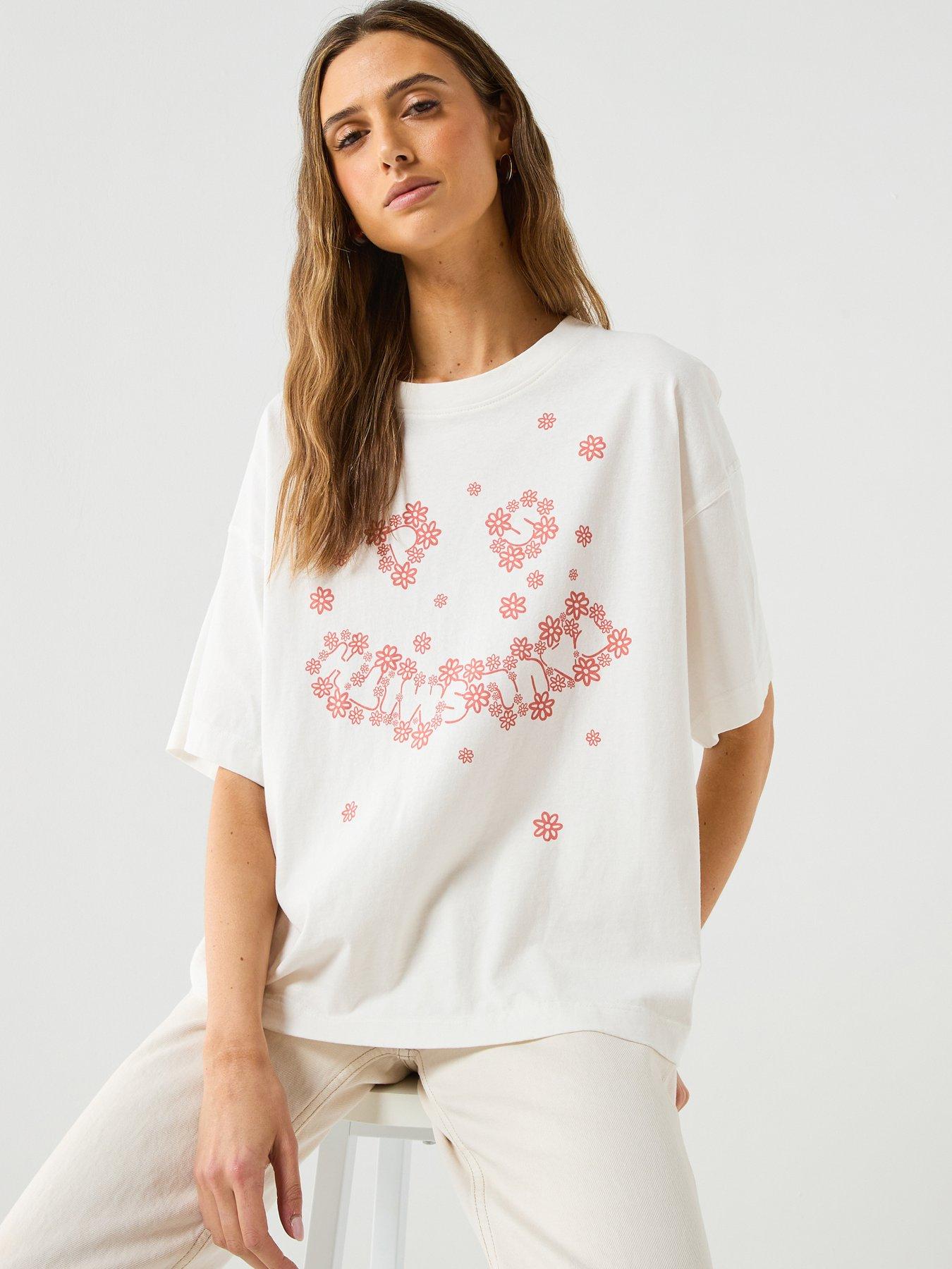 Image 1 of 6 of PS PAUL SMITH Womans T-Shirt Happy Daisy - White