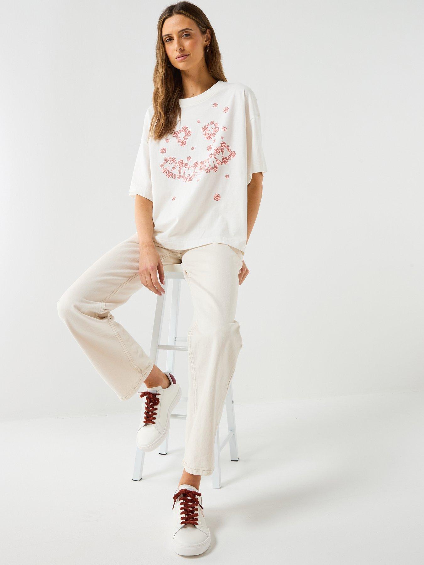 Image 3 of 6 of PS PAUL SMITH Womans T-Shirt Happy Daisy - White