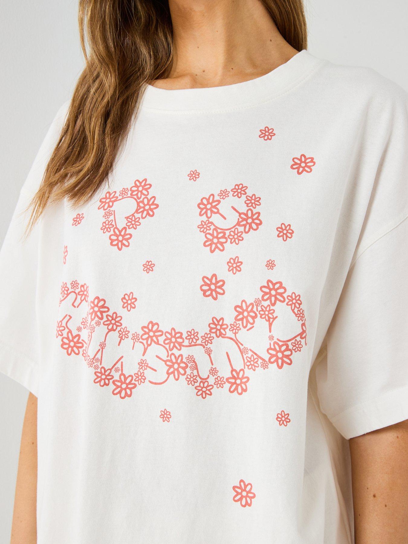 Image 4 of 6 of PS PAUL SMITH Womans T-Shirt Happy Daisy - White