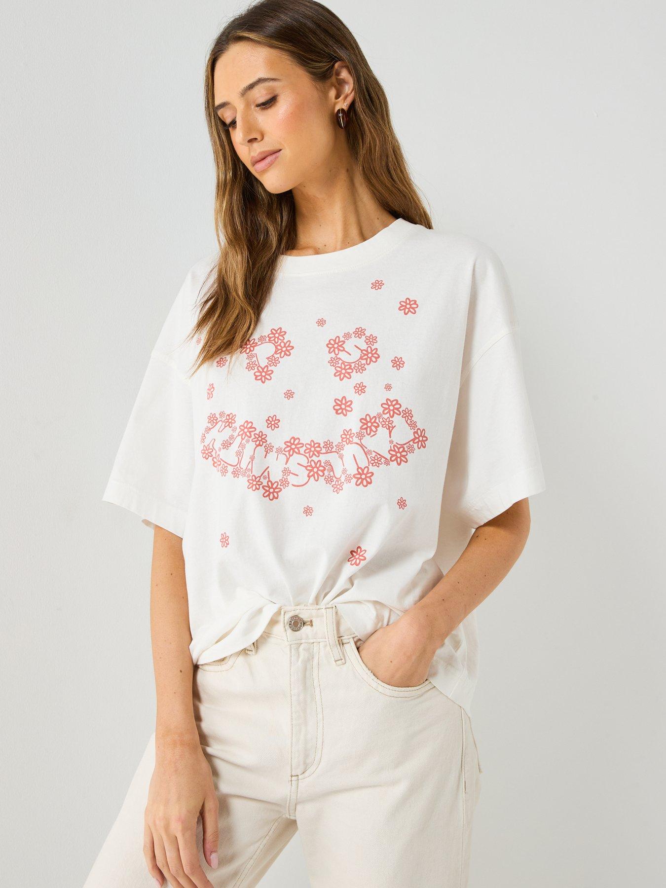 Image 5 of 6 of PS PAUL SMITH Womans T-Shirt Happy Daisy - White