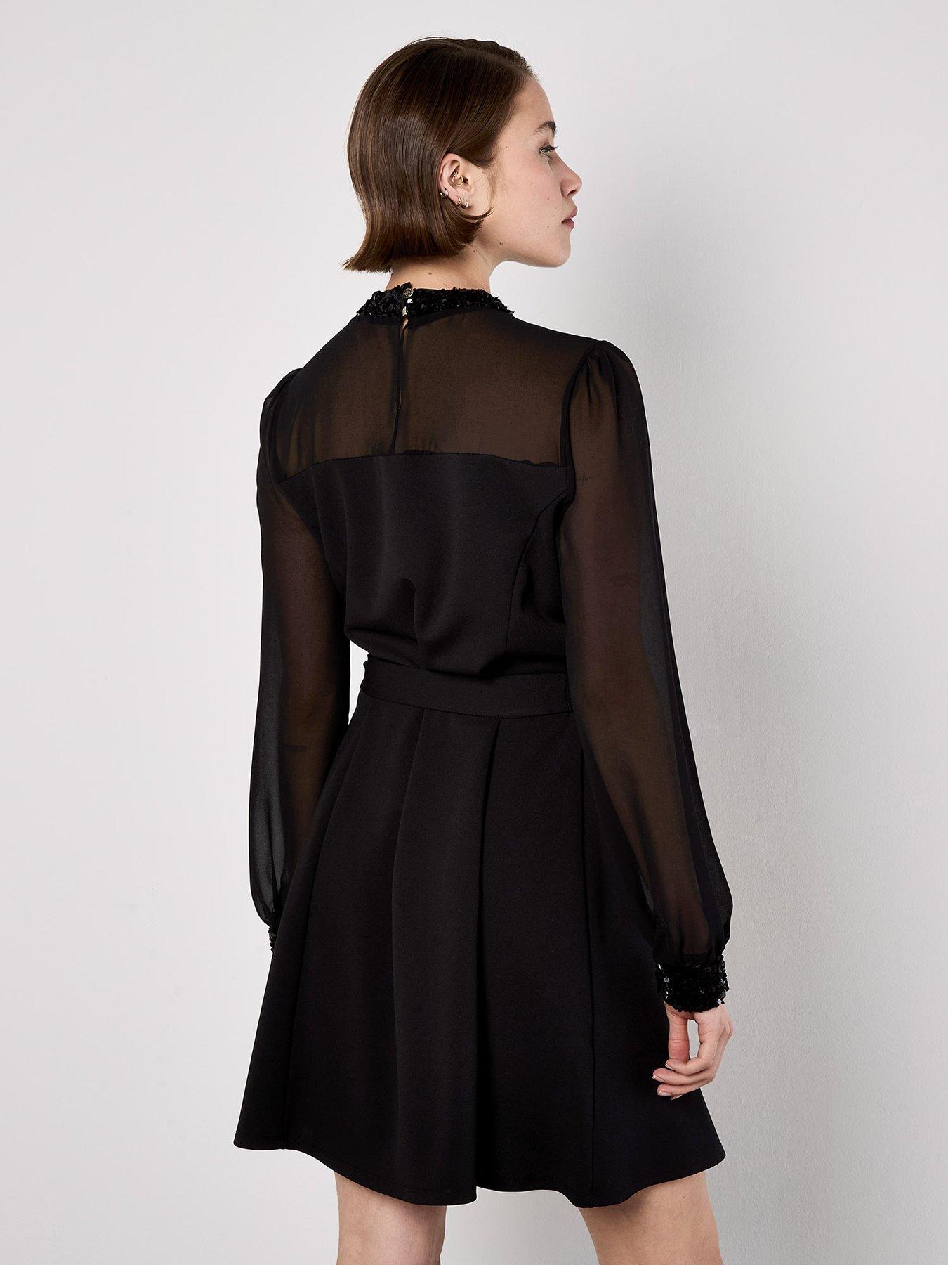 apricot-sequin-trim-belted-dressstillFront