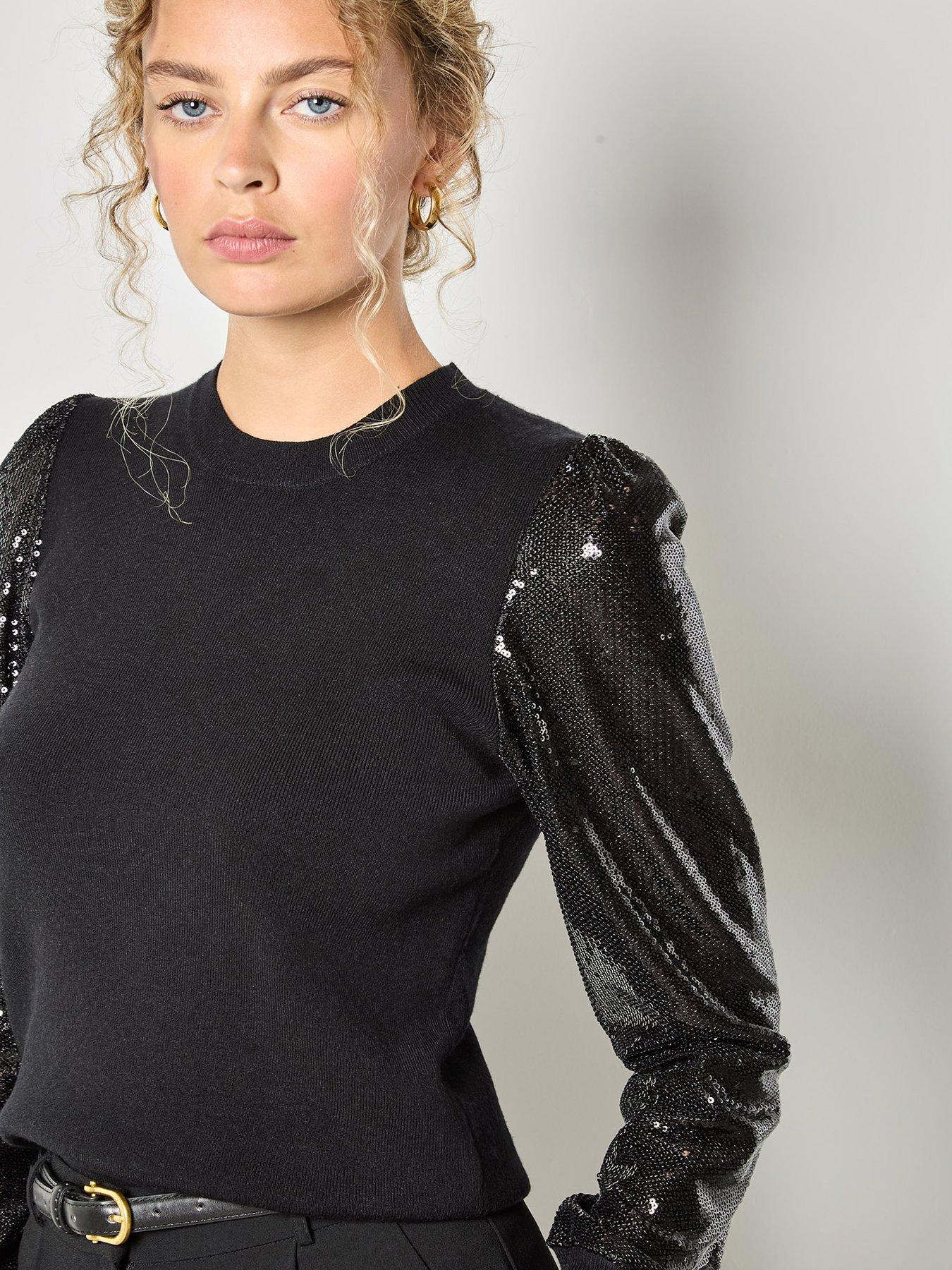 apricot-sequin-arm-jumperoutfit