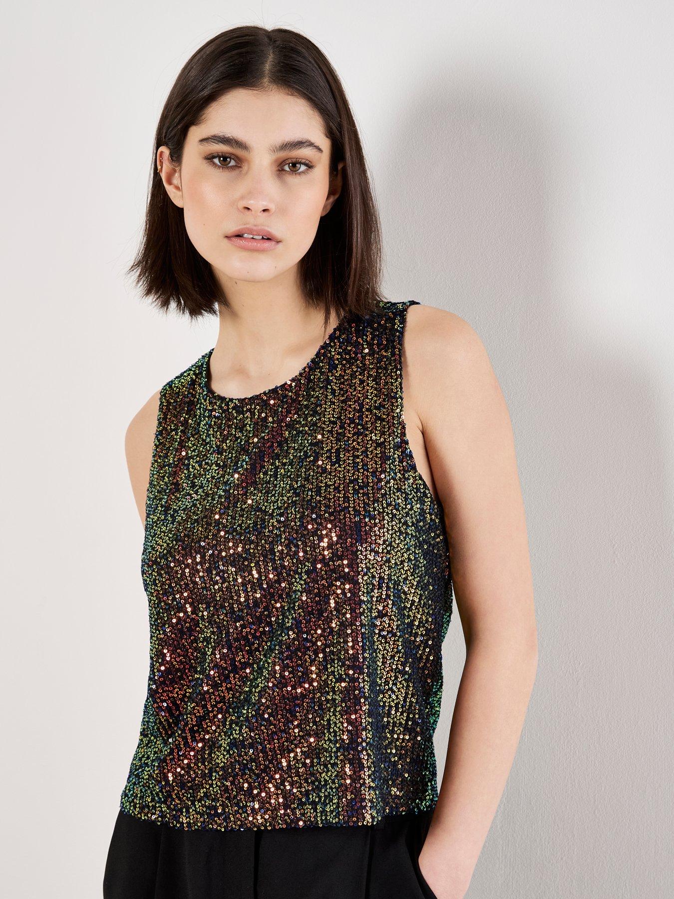 apricot-all-over-sequin-shell-top