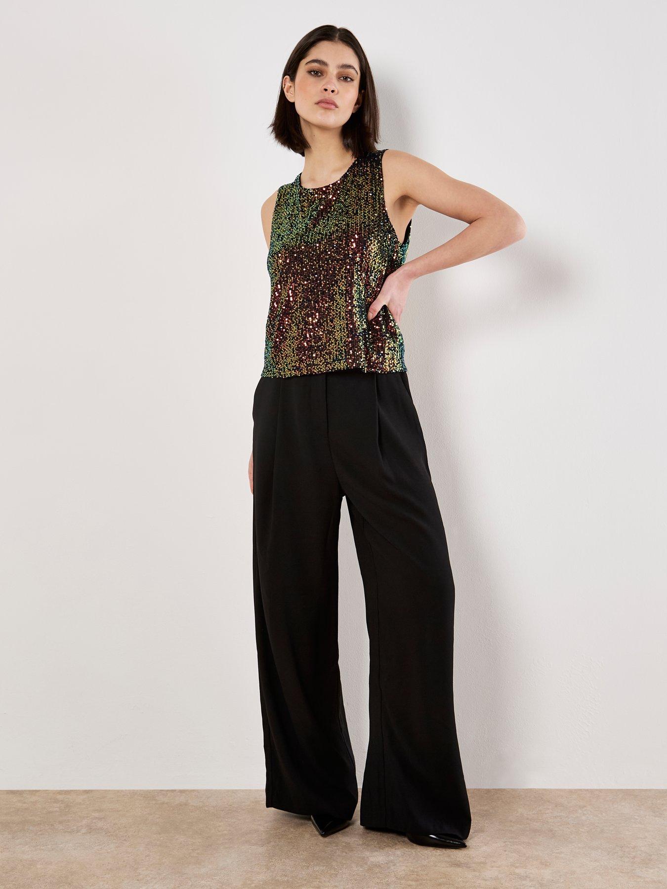 Image 3 of 4 of Apricot All Over Sequin Shell Top