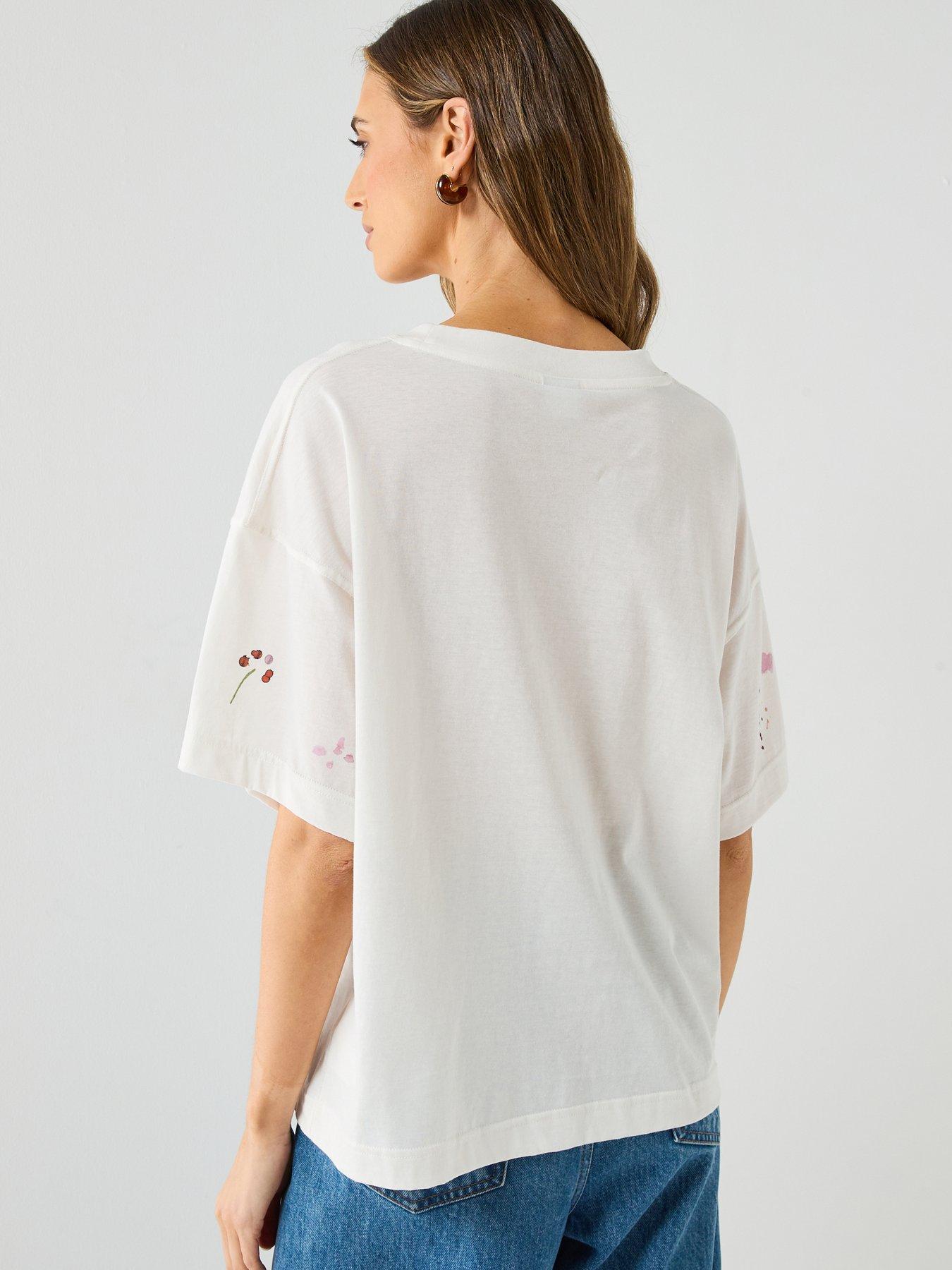 Image 2 of 6 of PS PAUL SMITH Womens Paint Marks T-Shirt - White