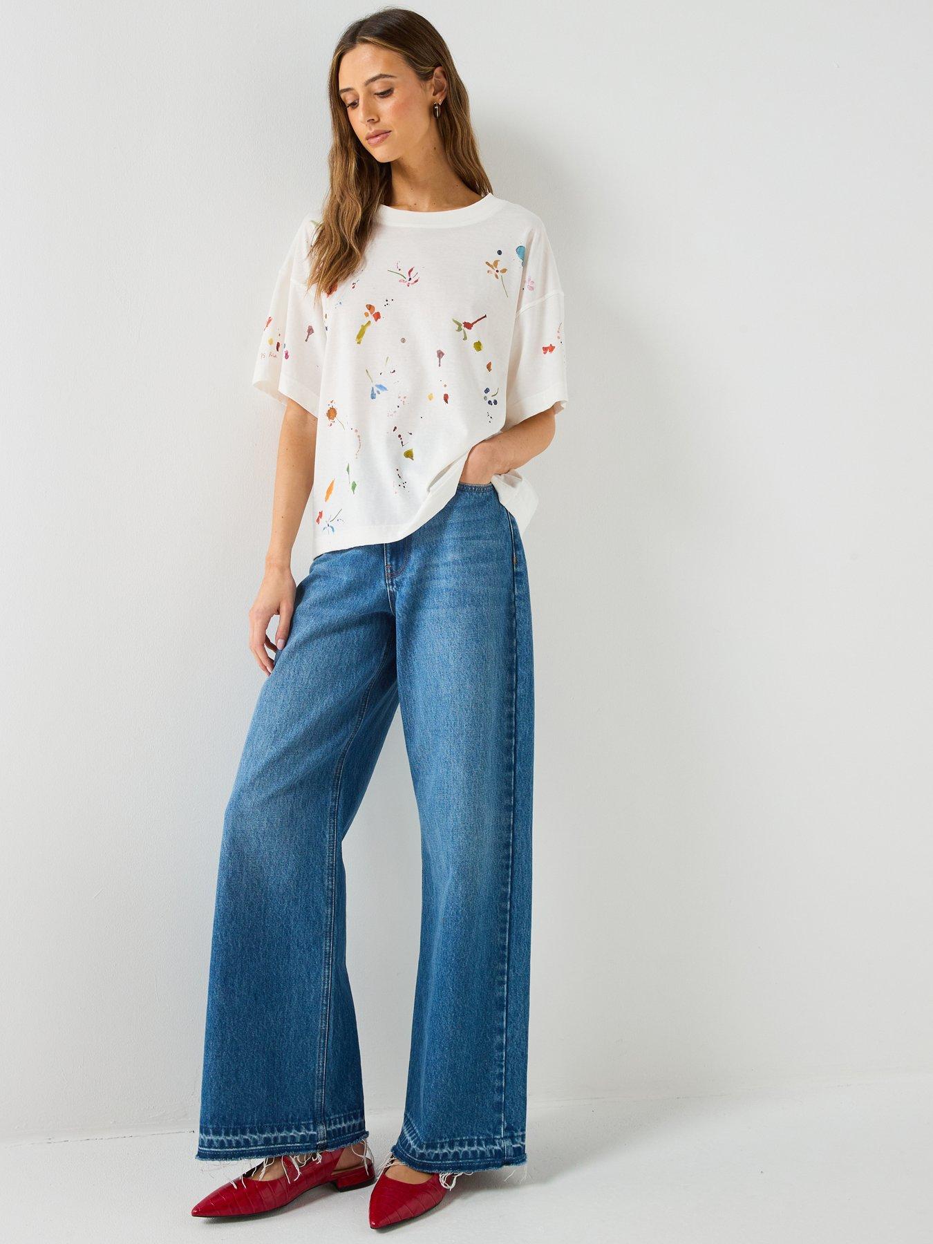 Image 3 of 6 of PS PAUL SMITH Womens Paint Marks T-Shirt - White
