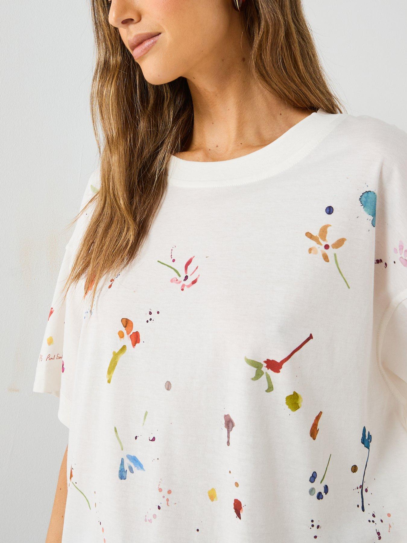 Image 5 of 6 of PS PAUL SMITH Womens Paint Marks T-Shirt - White