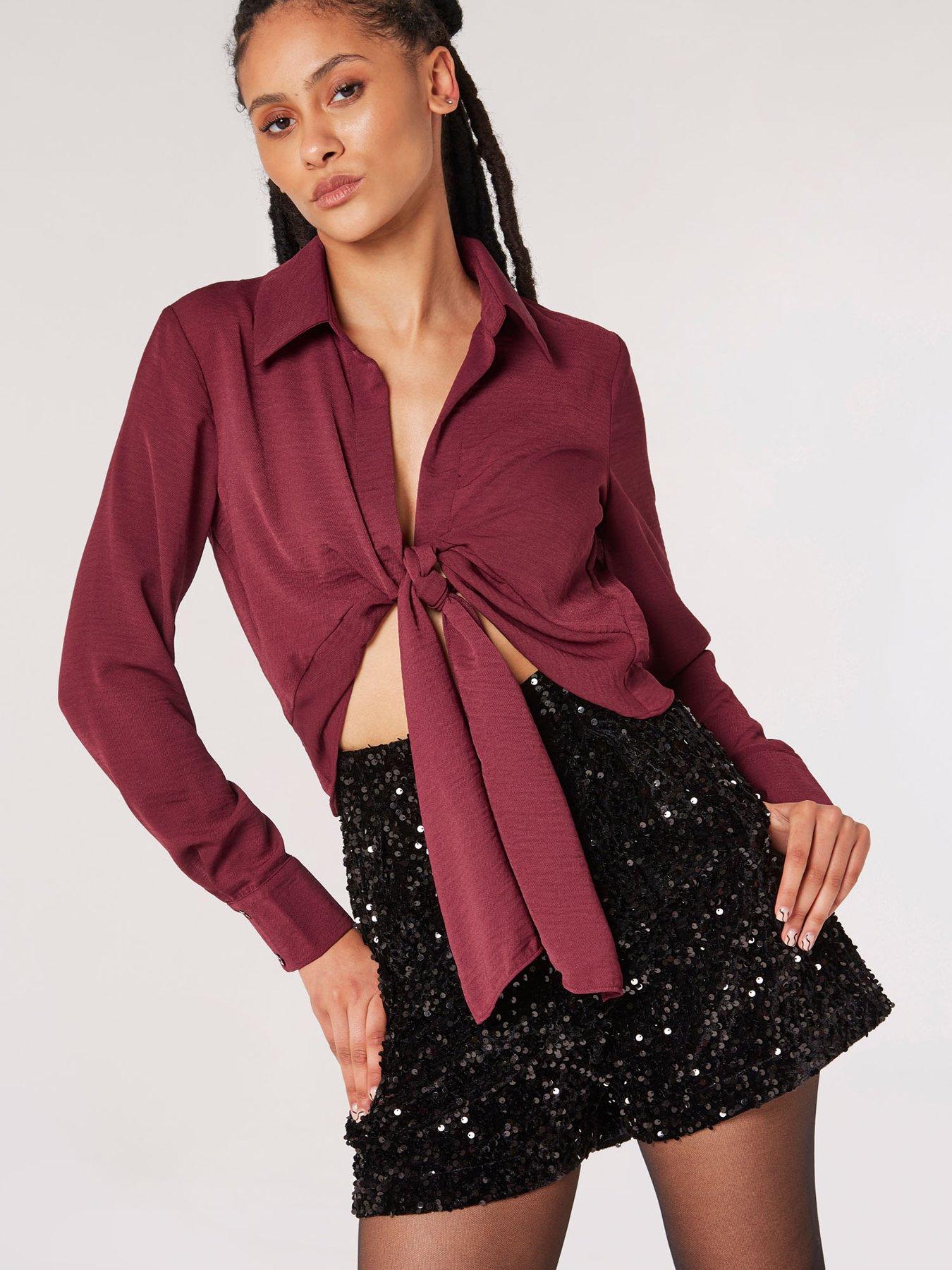 apricot-apricot-velvet-sequin-shorts