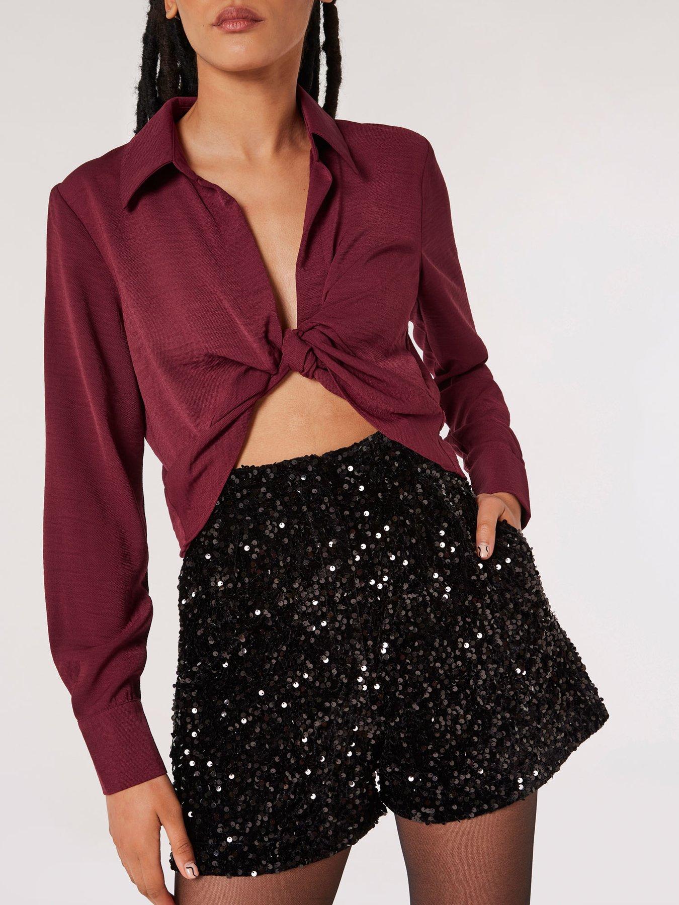 apricot-apricot-velvet-sequin-shortsdetail