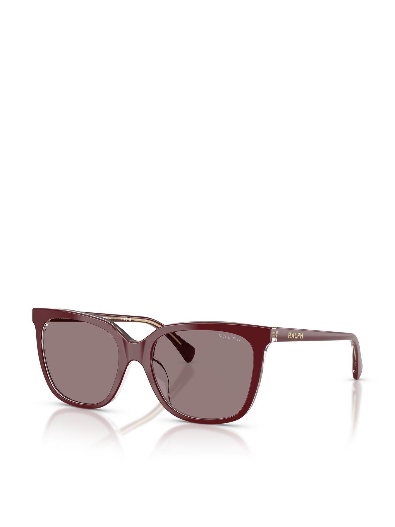 Image 1 of 5 of Ralph Square Sunglasses- Dark Red