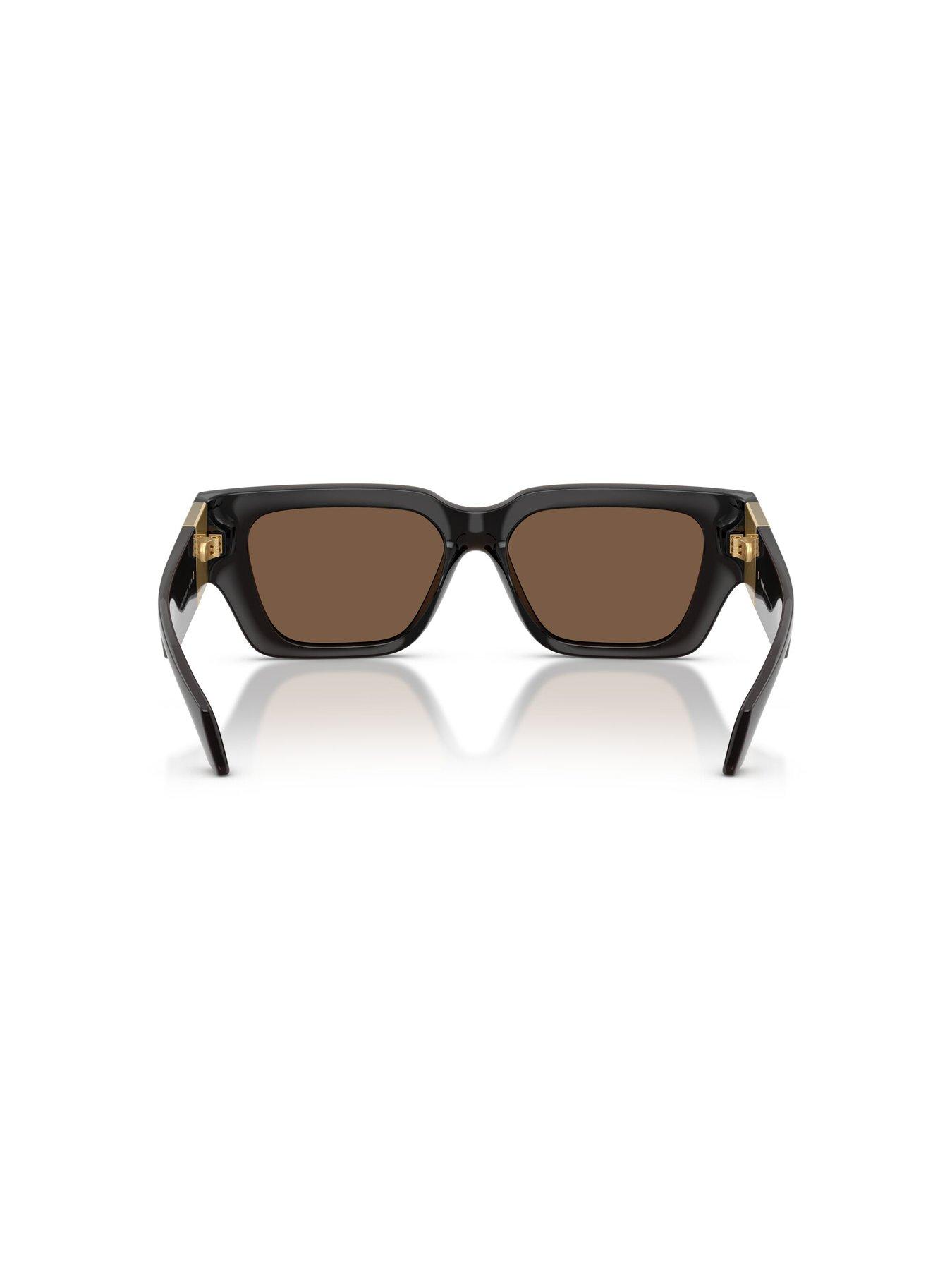Image 4 of 5 of VERSACE Square Sunglasses- Black With Branded Arm Detail