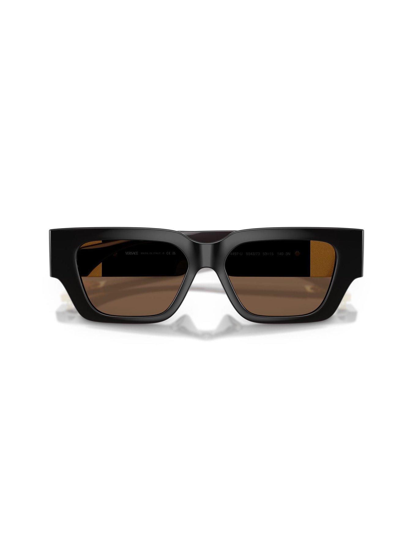 Image 5 of 5 of VERSACE Square Sunglasses- Black With Branded Arm Detail