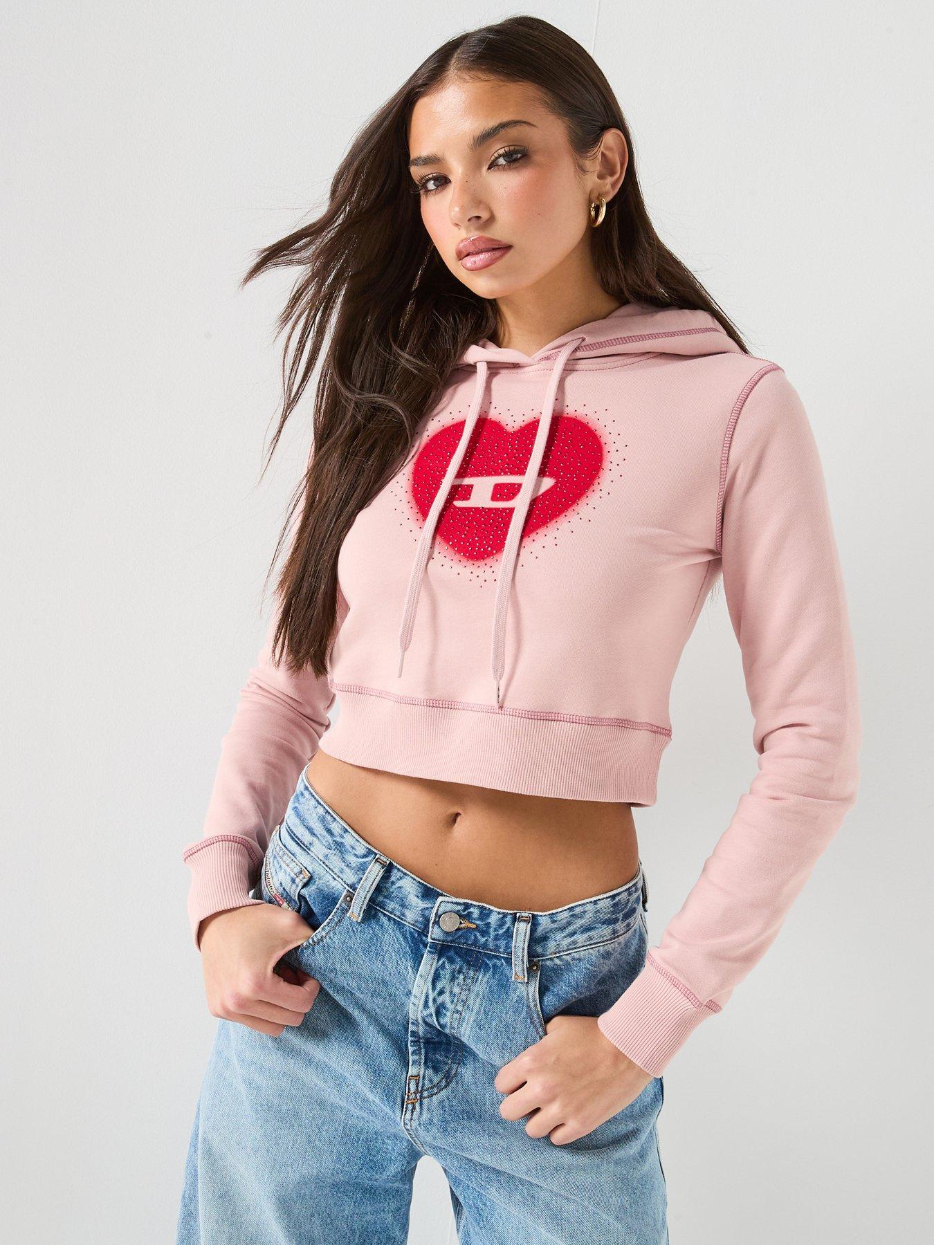 Diesel Heart Logo Hoodie - Pink