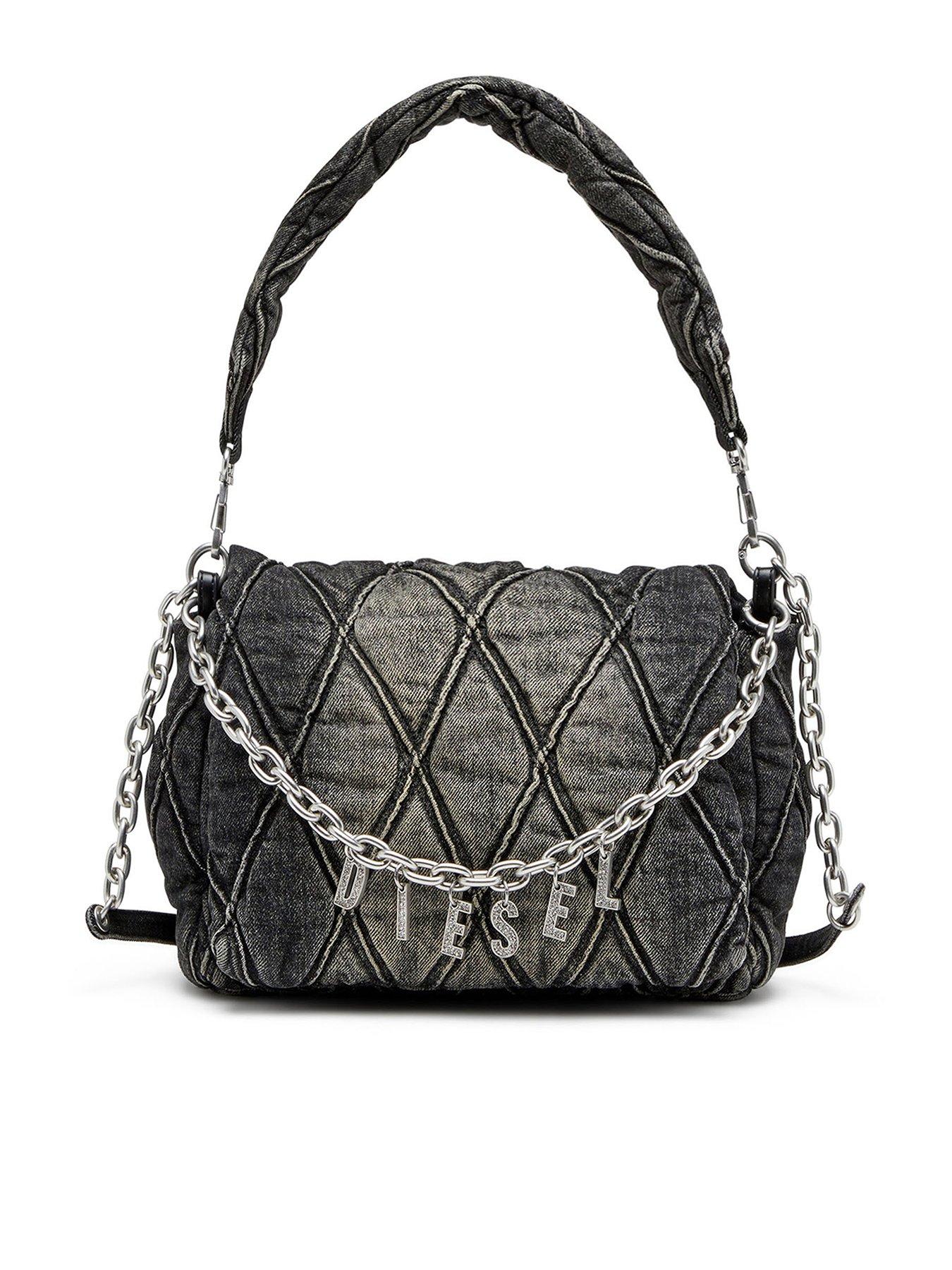 Diesel MEDIUM WASHED DENIM CHARM SHOULDER BAG