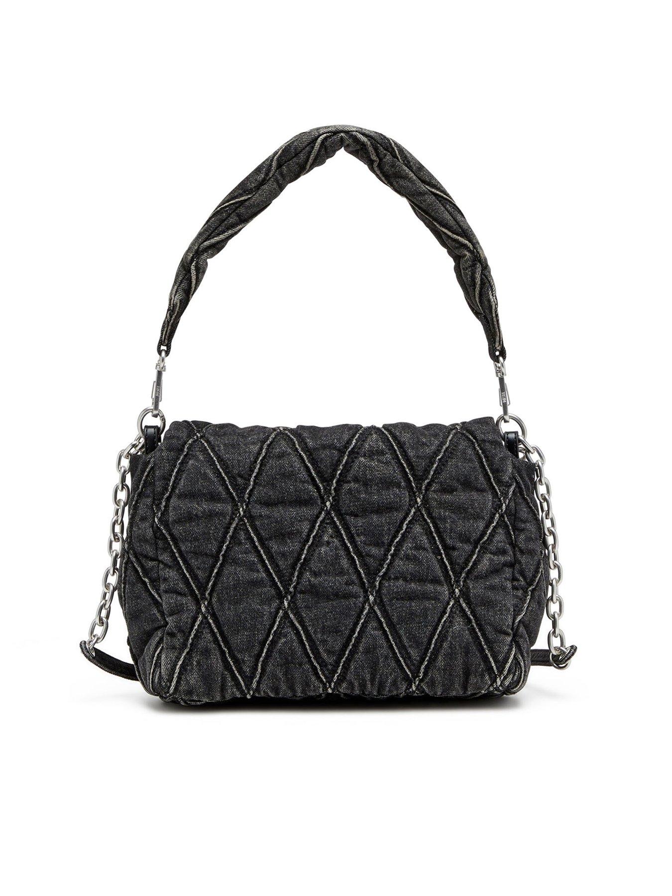 Image 2 of 4 of Diesel MEDIUM WASHED DENIM CHARM SHOULDER BAG