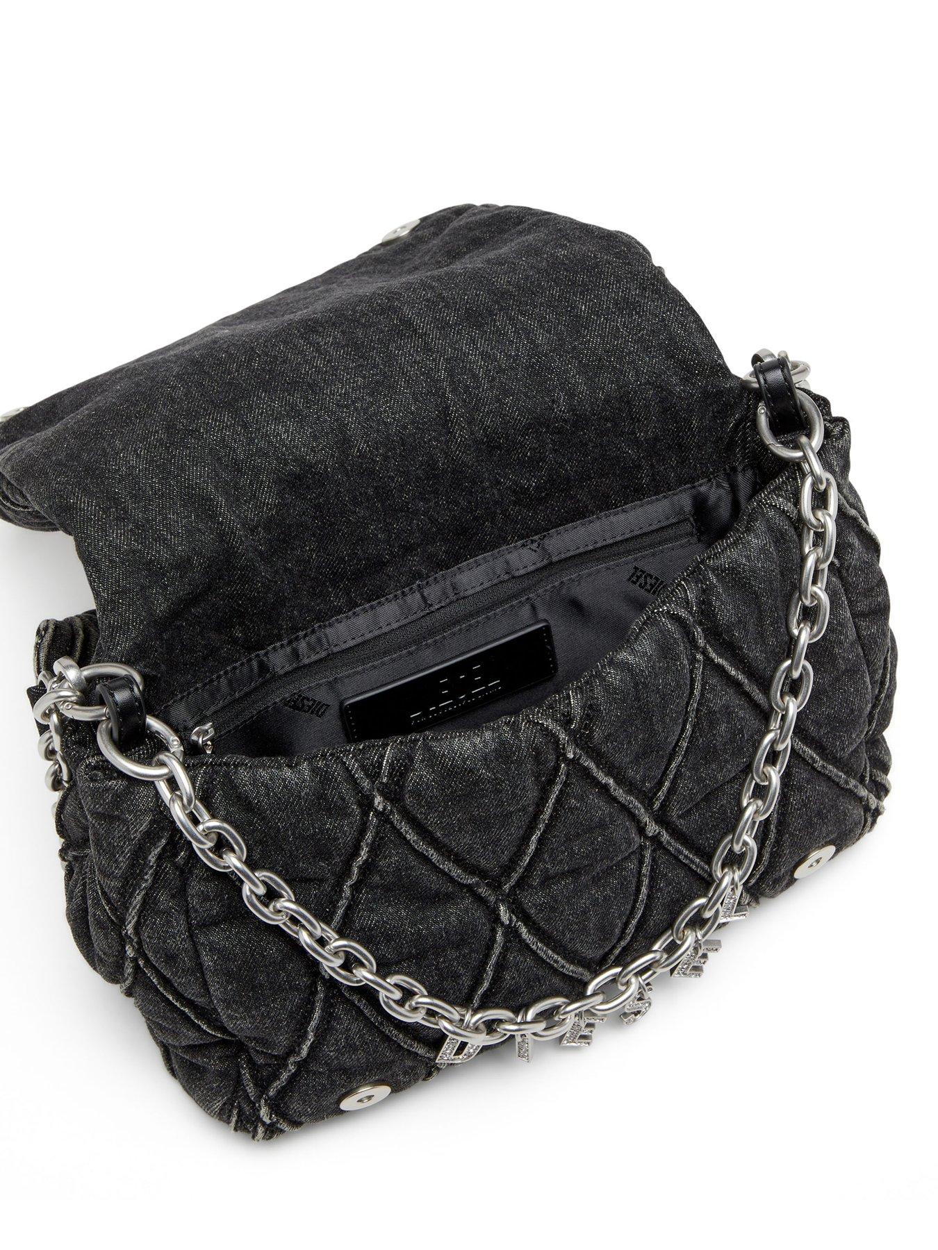 Image 3 of 4 of Diesel MEDIUM WASHED DENIM CHARM SHOULDER BAG