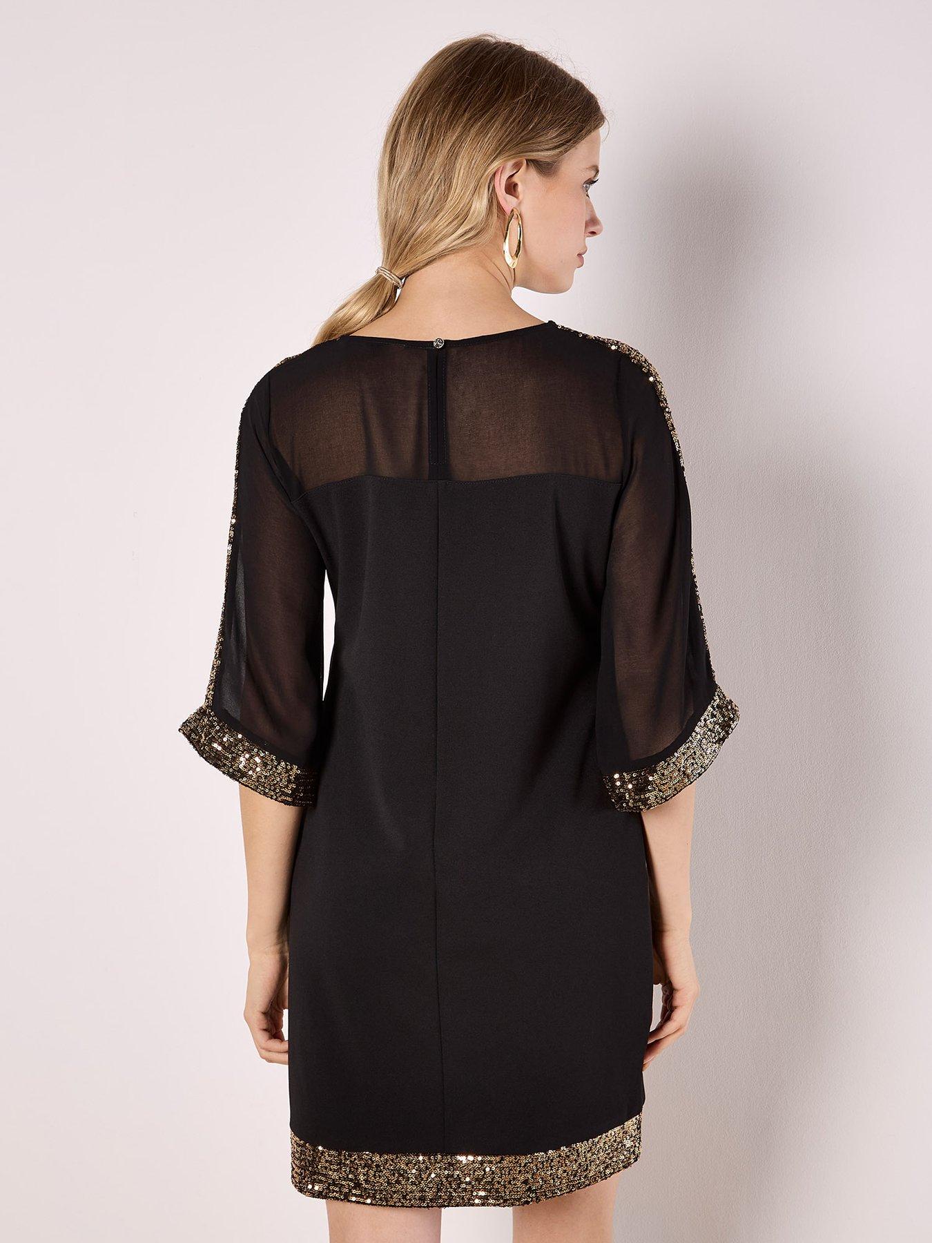 apricot-apricot-kimono-slv-sequin-rim-dressstillFront