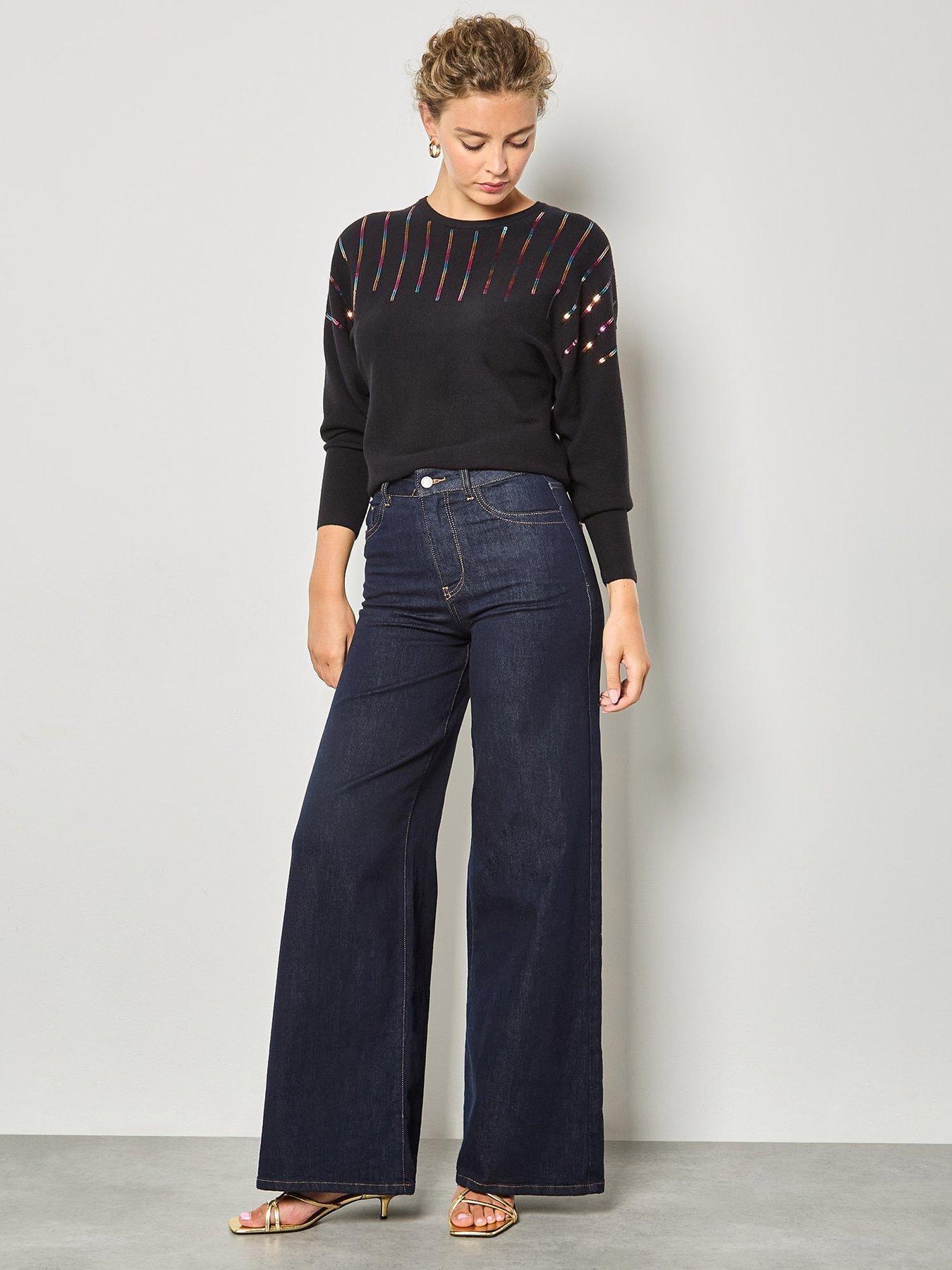 apricot-gradating-multicolour-sequin-batwing-jumperback