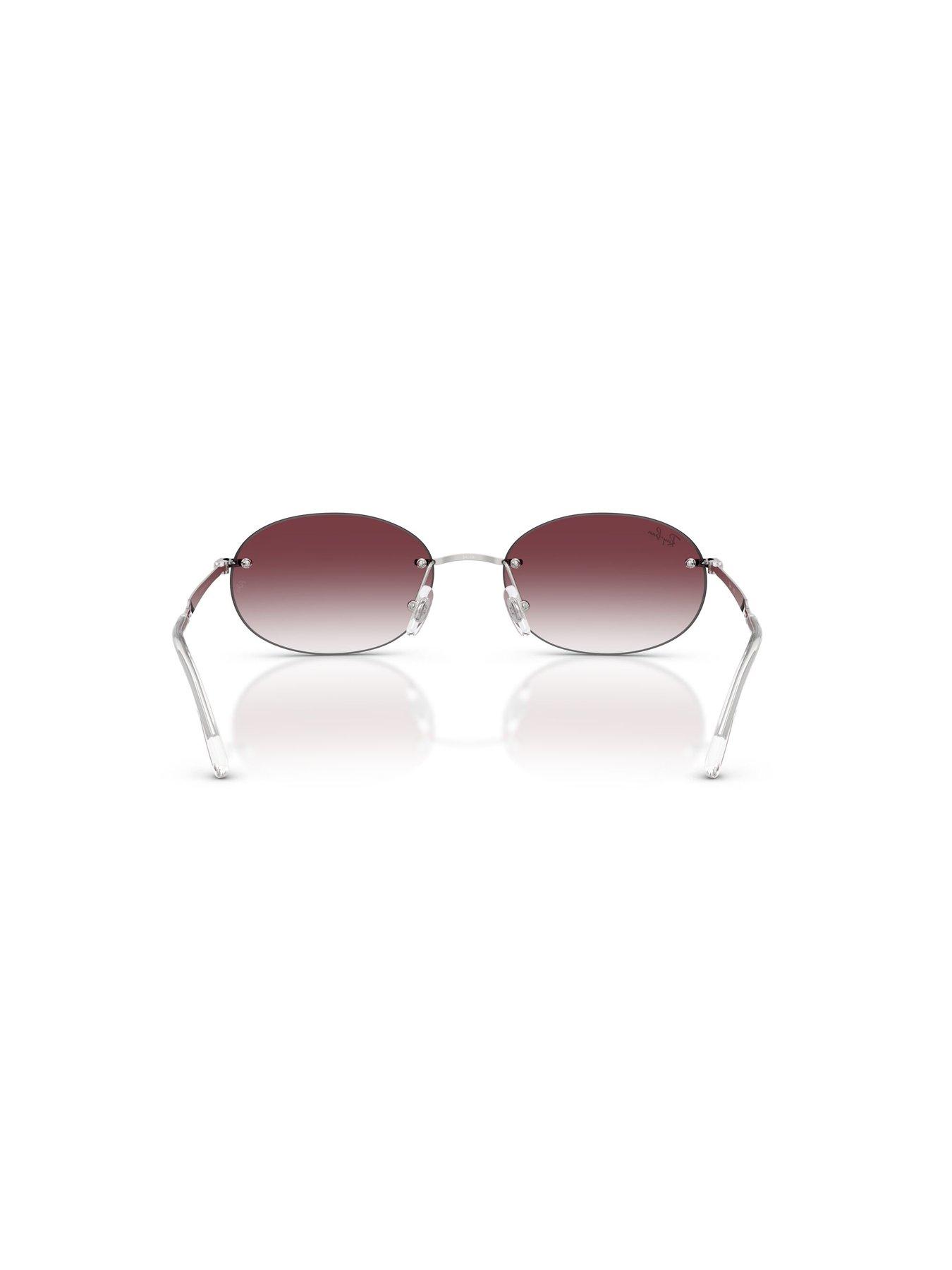 Image 4 of 5 of Ray-Ban Oval Sunglasses- Silver Metal Frame With Gradient Tint Lens