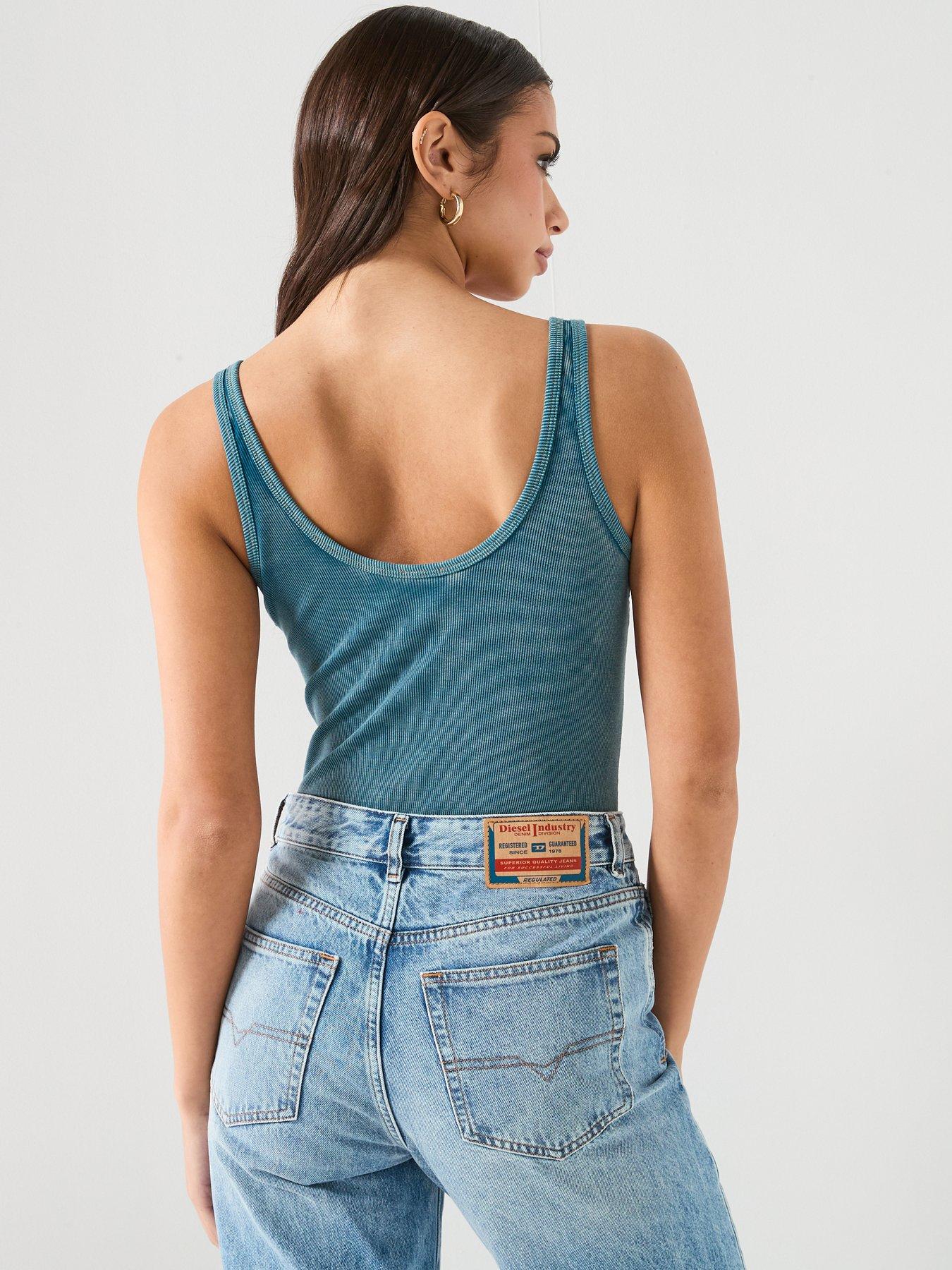 Image 2 of 6 of Diesel Maura Rib Bodysuit - Green