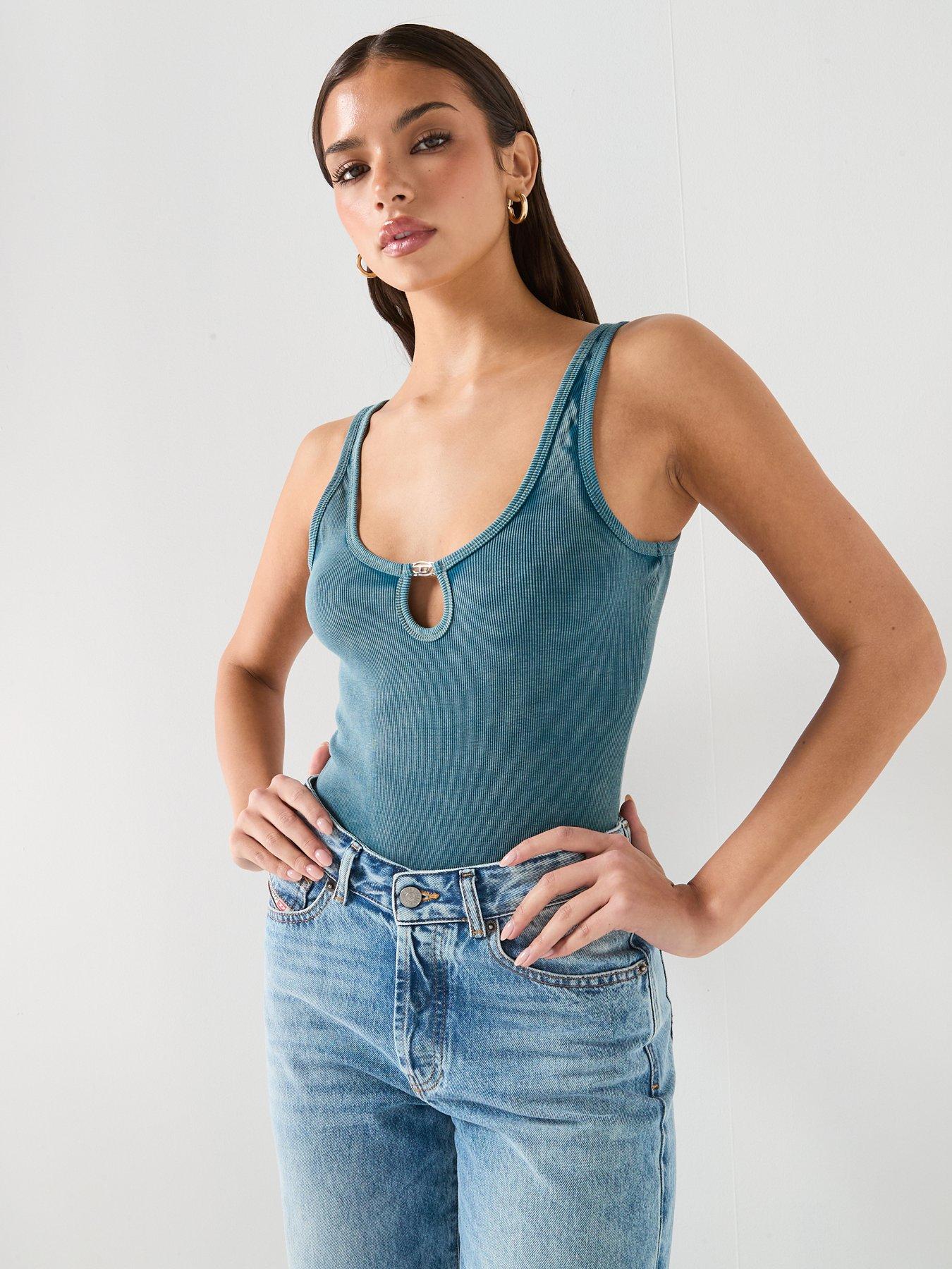 Image 6 of 6 of Diesel Maura Rib Bodysuit - Green