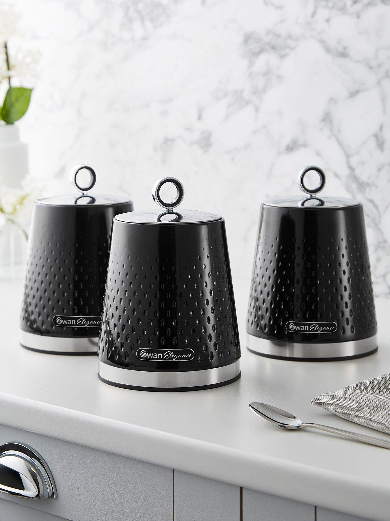 Swan Swan Elegance Set Of 3 Canisters